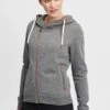 OXMO OXVicky - Zip-up Sweatshirt - Grey Mel