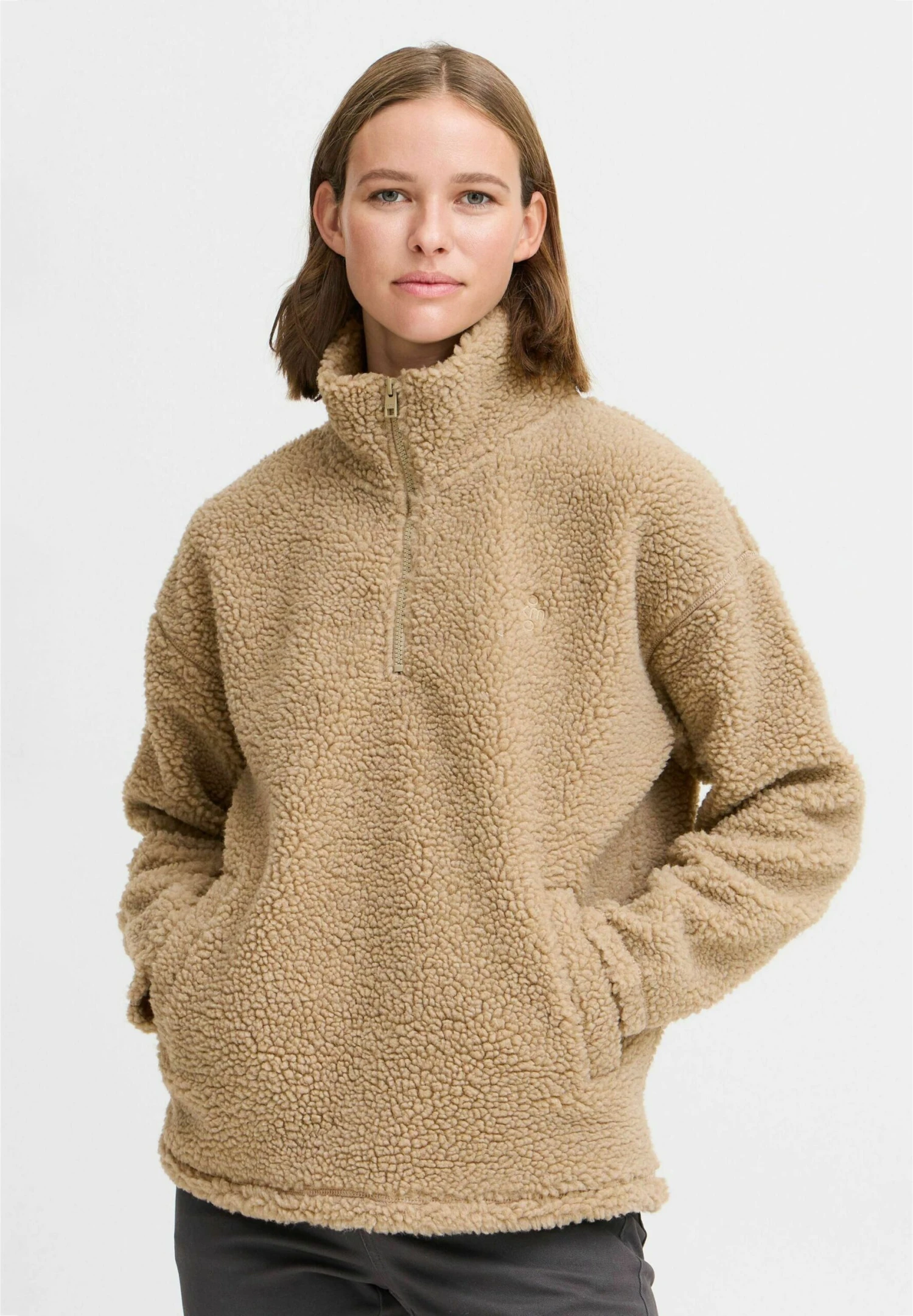 OXMO Fleece Jumper - Dune 1 OXMO Fleece Jumper - Dune