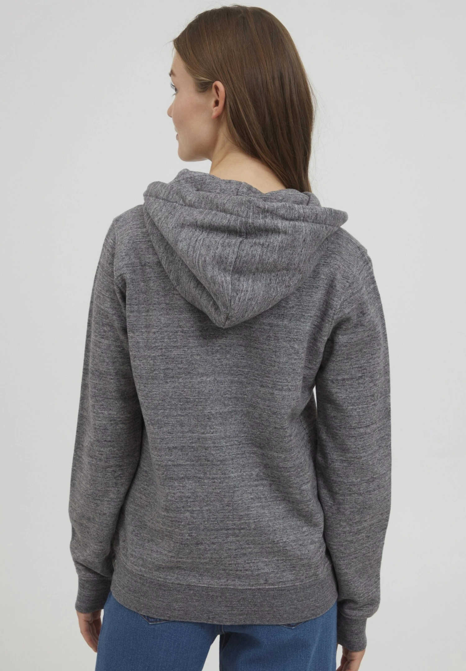 OXMO OXHELNA - Zip-up Sweatshirt - Pewter Melange 3 OXMO OXHELNA - Zip-up Sweatshirt - Pewter Melange - Image 3