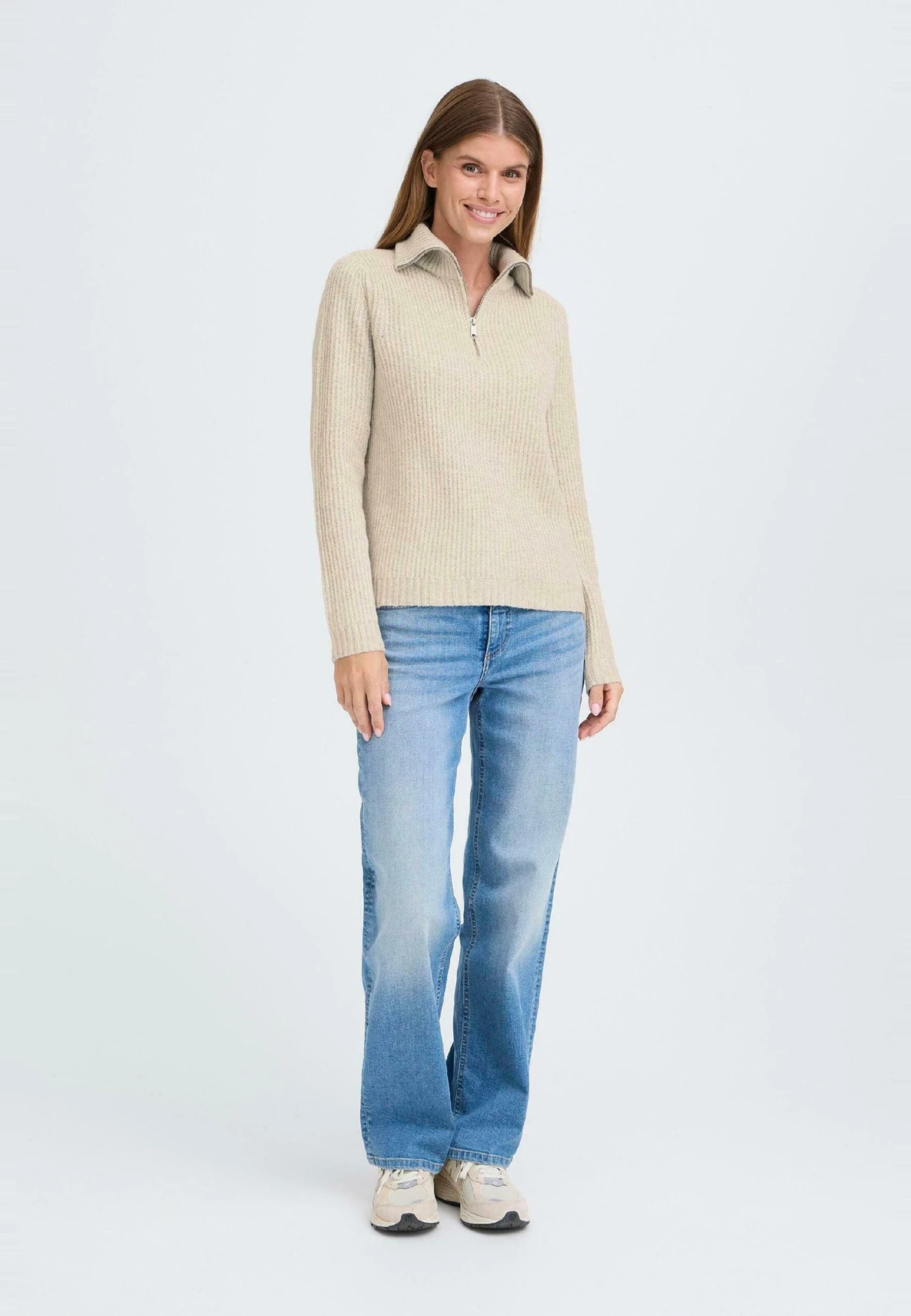 OXMO IHBALLINO - Jumper - Oatmeal Melange 2 OXMO IHBALLINO - Jumper - Oatmeal Melange - Image 2