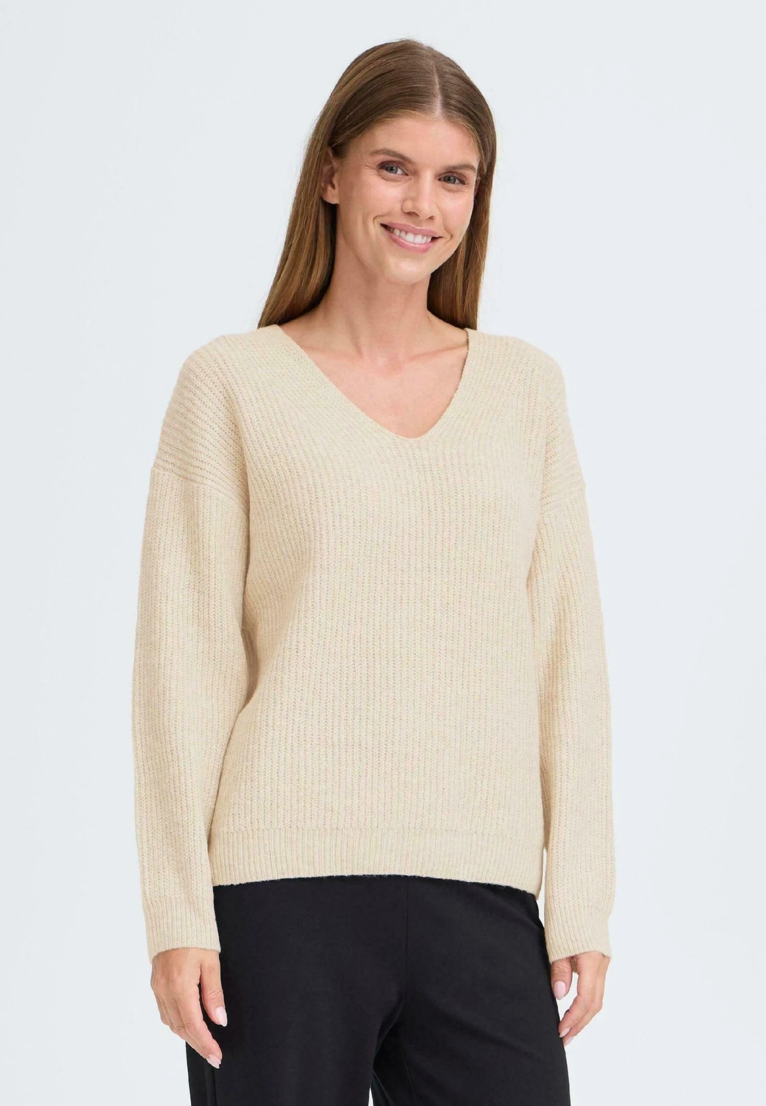 OXMO IHCALLIE - Jumper - Oatmeal Melange 1 OXMO IHCALLIE - Jumper - Oatmeal Melange