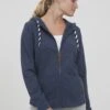 OXMO OXWanda - Zip-up Sweatshirt - Ins Bl Mel