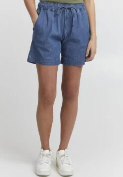 OXMO OXLILLITH REGULAR FIT - Denim Shorts - Mid Blue Denim