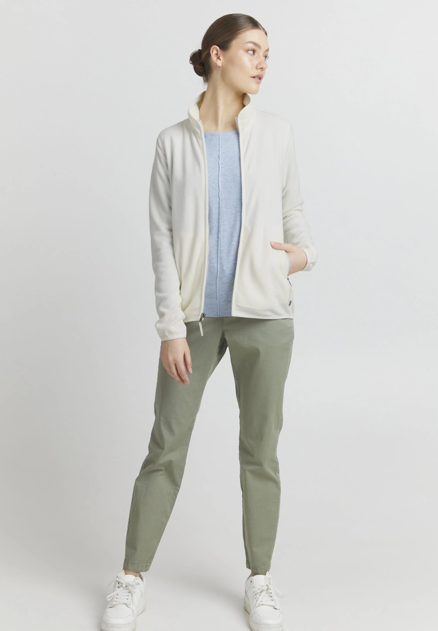 OXMO OXRIKKA - Fleece Jacket - Cloud Dancer 2 OXMO OXRIKKA - Fleece Jacket - Cloud Dancer - Image 2