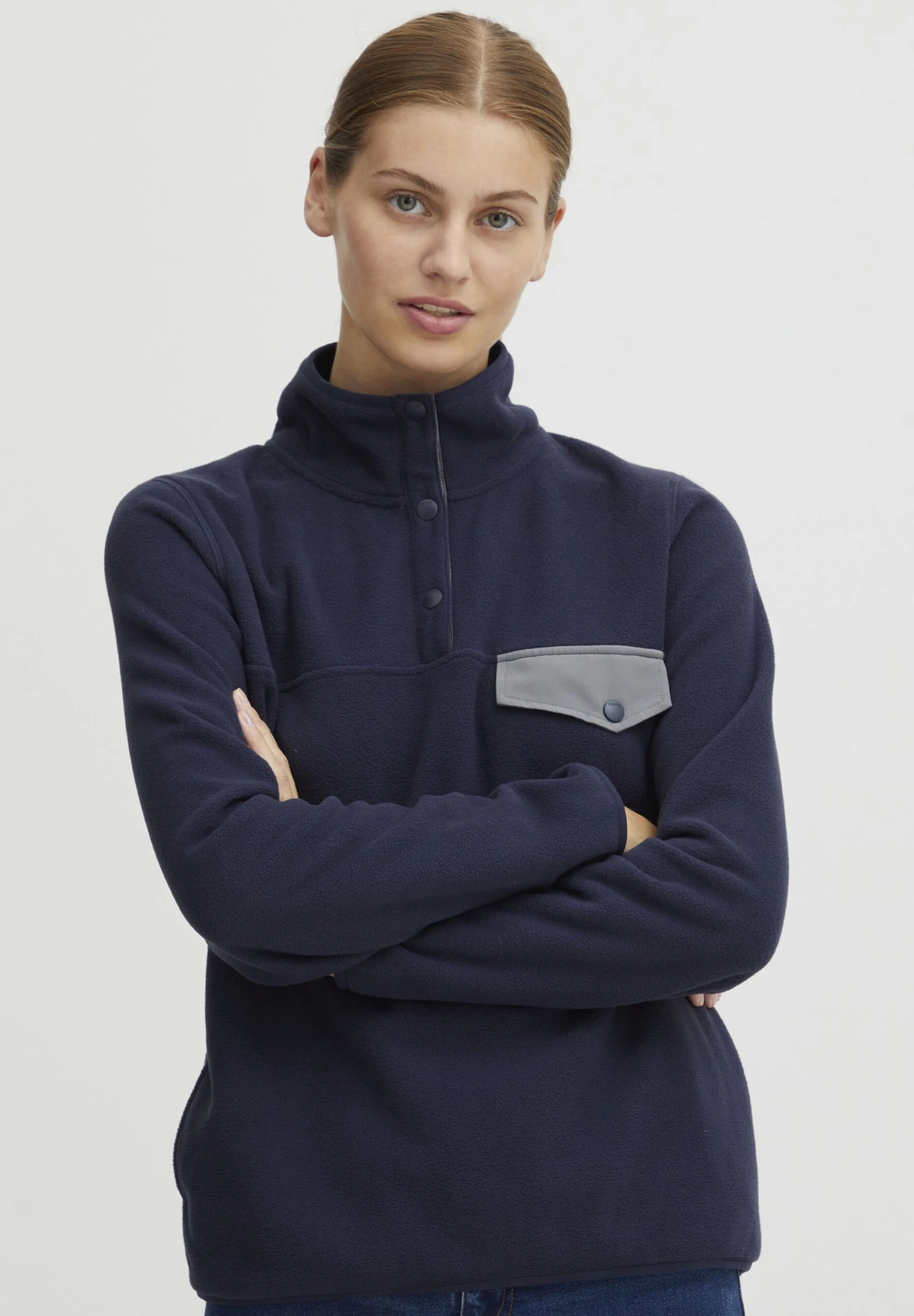 OXMO OXNyfine - Fleece Jumper - Total Eclipse 1 OXMO OXNyfine - Fleece Jumper - Total Eclipse