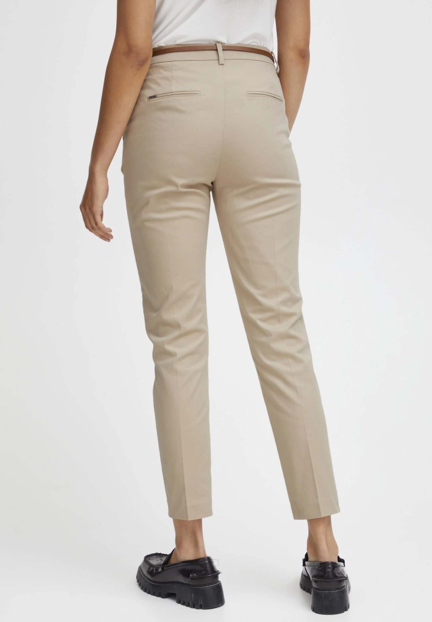 OXMO OXDAISY REGULAR FIT SLIM LEG - Trousers - Beige 3 OXMO OXDAISY REGULAR FIT SLIM LEG - Trousers - Beige - Image 3