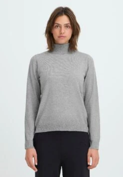 OXMO BMMNORA ROLLNECK - Jumper - Mid Grey Melange