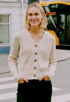 OXMO FRKANNA - Cardigan - Pumice Stone