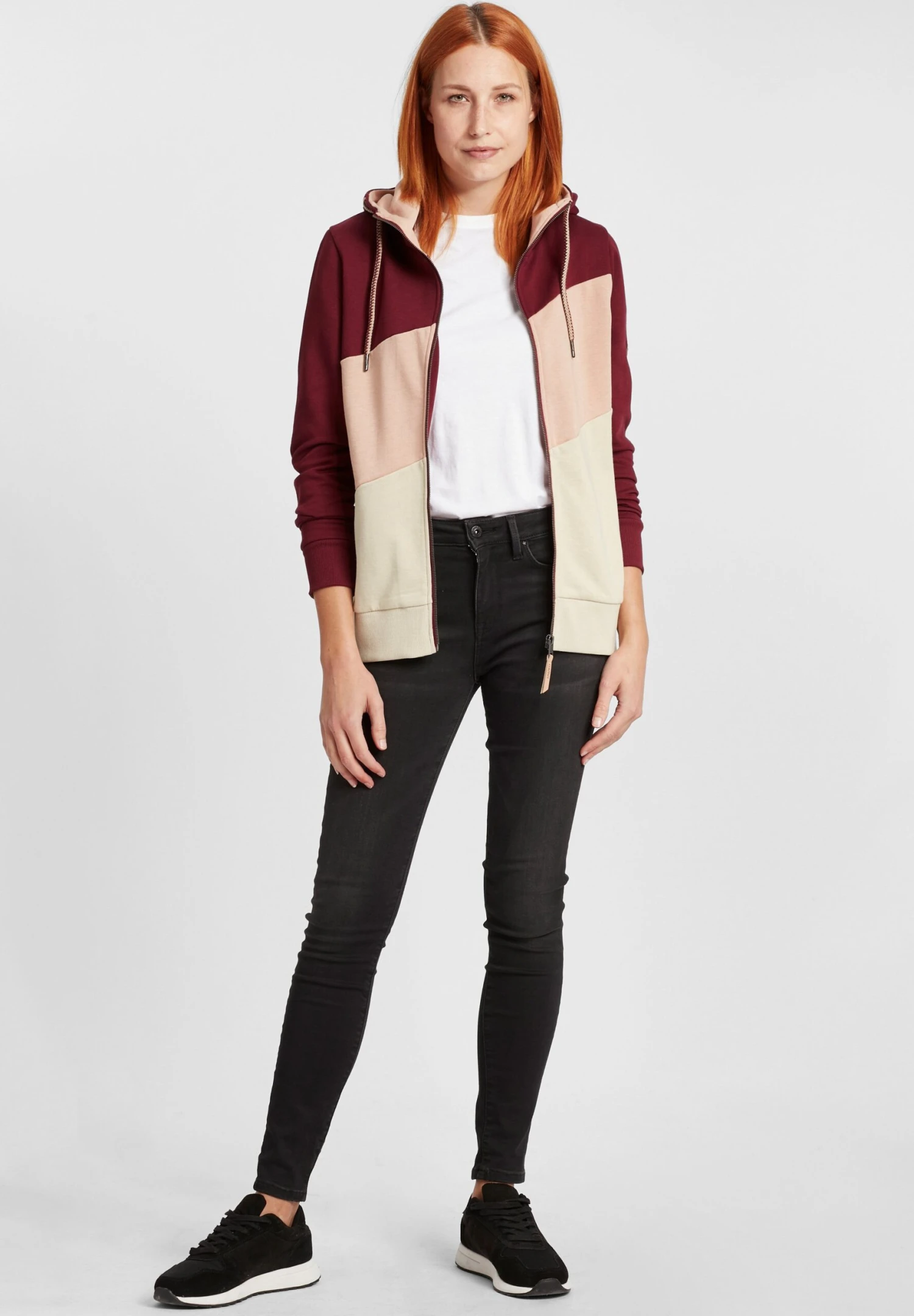 OXMO OXAGGI - Zip-up Sweatshirt - Wine Red 2 OXMO OXAGGI - Zip-up Sweatshirt - Wine Red - Image 2