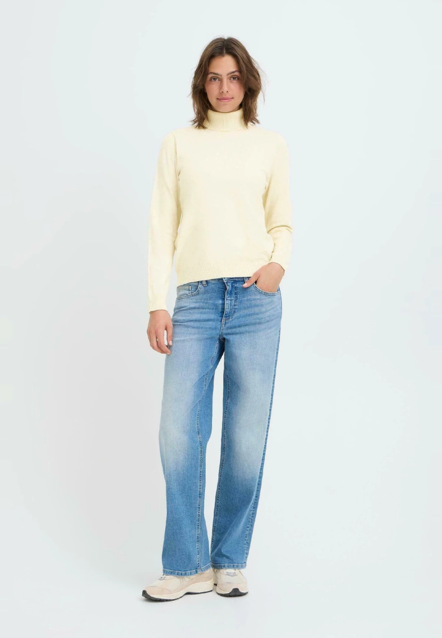 OXMO BMMNORA ROLLNECK - Jumper - Oatmeal Melange 2 OXMO BMMNORA ROLLNECK - Jumper - Oatmeal Melange - Image 2