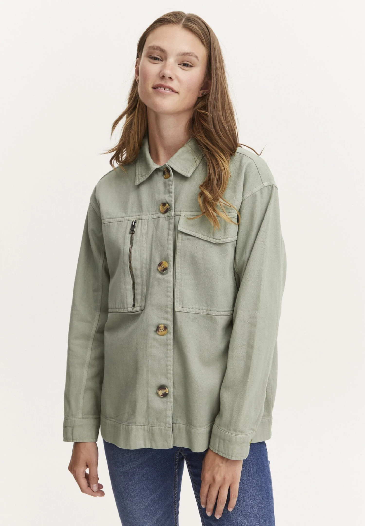 OXMO OXTAMI - Denim Jacket - Seagrass 1 OXMO OXTAMI - Denim Jacket - Seagrass