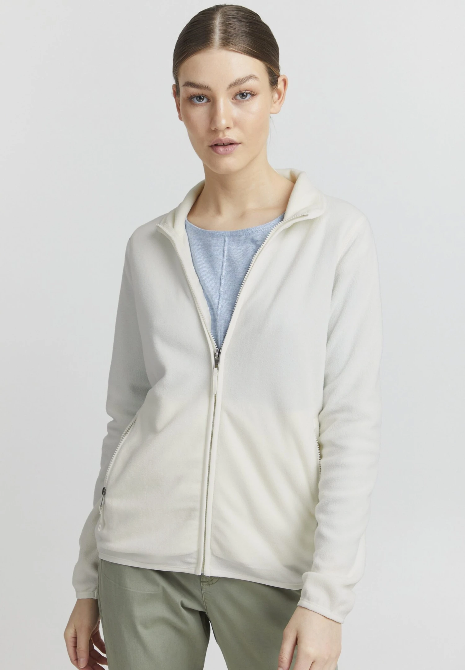 OXMO OXRIKKA - Fleece Jacket - Cloud Dancer 1 OXMO OXRIKKA - Fleece Jacket - Cloud Dancer