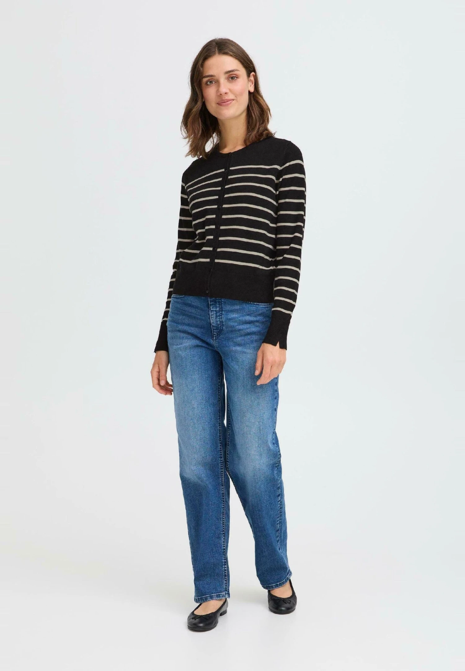 OXMO FRKEANA - Cardigan - Black Mix 2 OXMO FRKEANA - Cardigan - Black Mix - Image 2