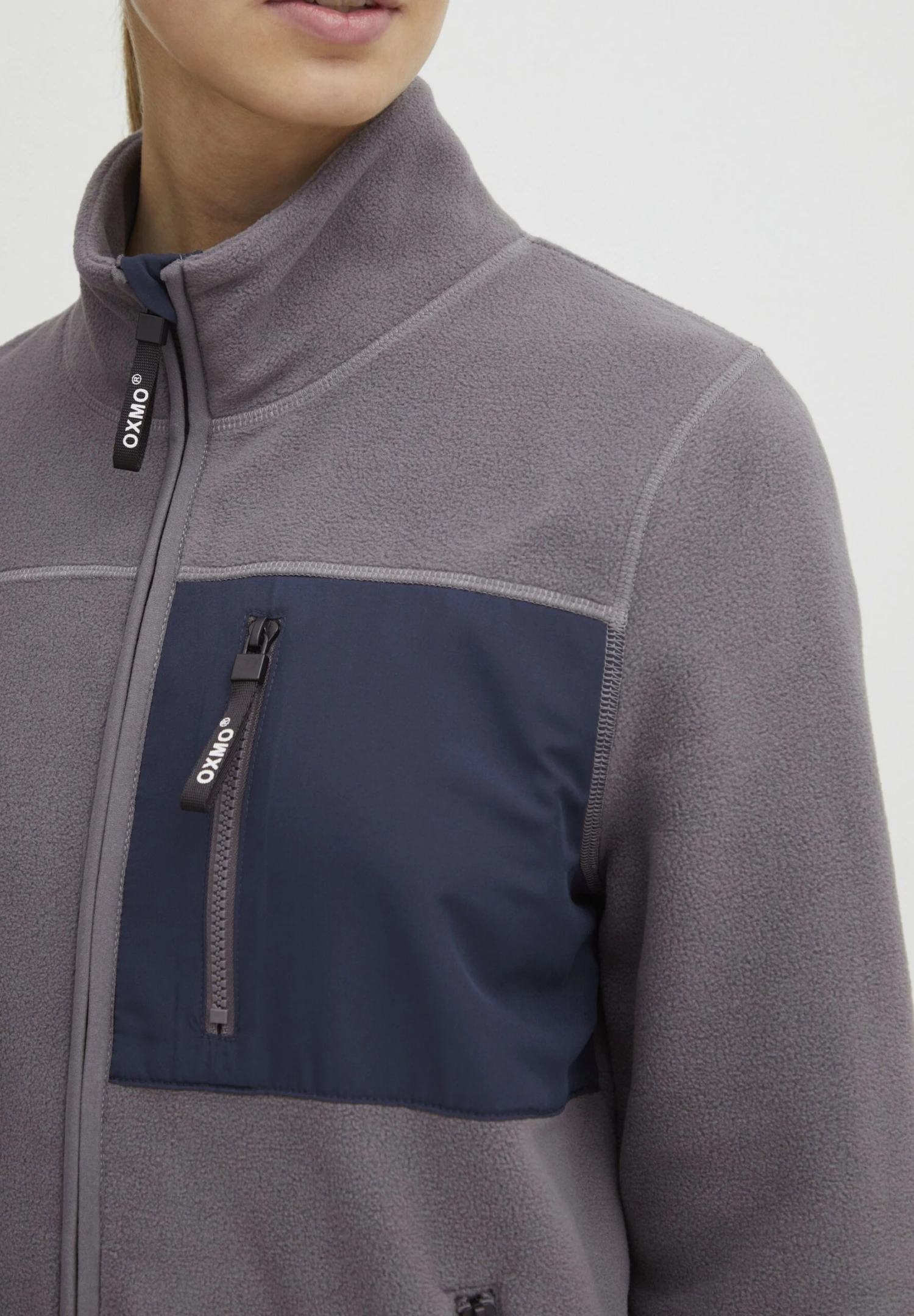 OXMO OXNYMFE - Fleece Jacket - Pewter 4 OXMO OXNYMFE - Fleece Jacket - Pewter - Image 4