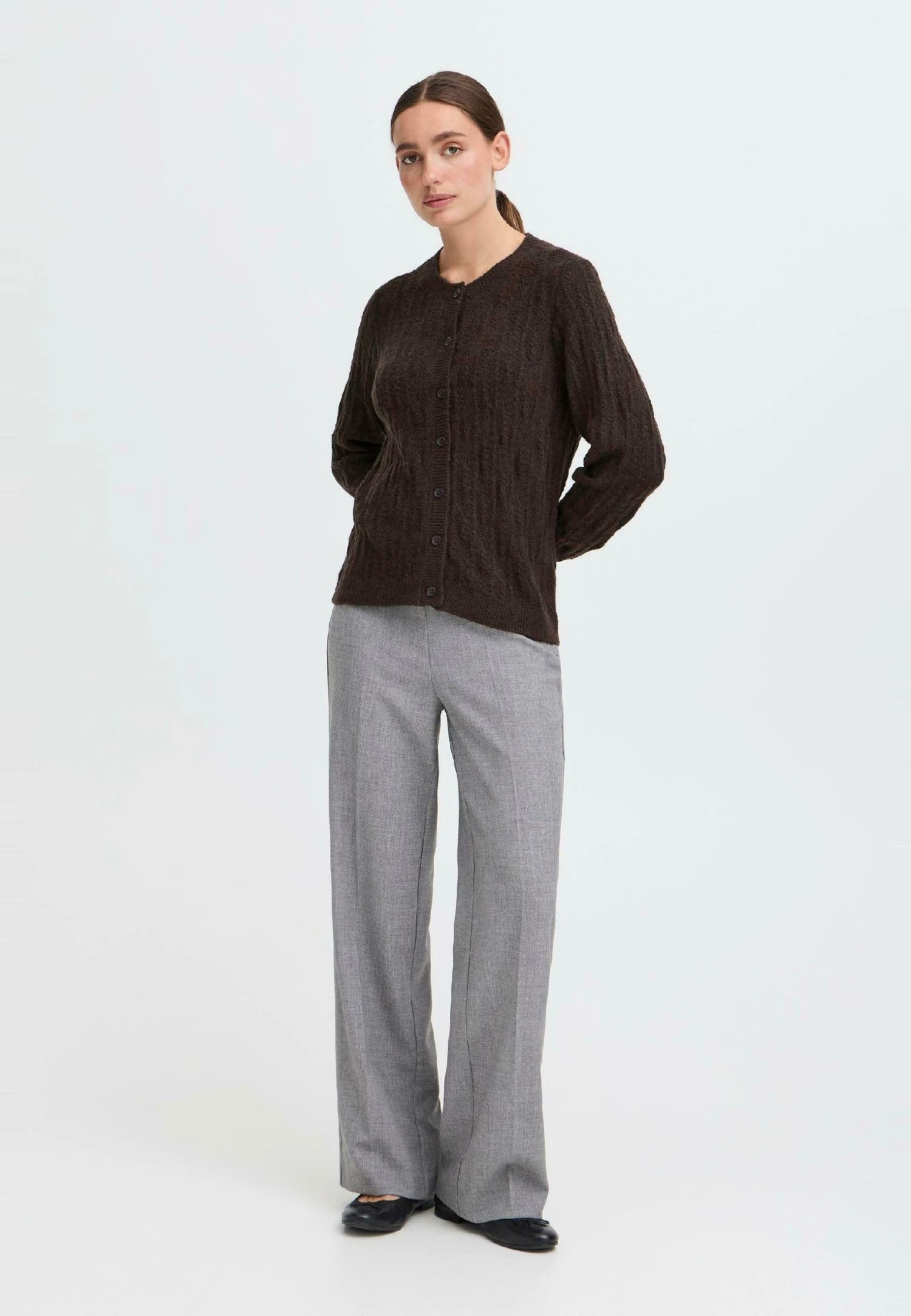 OXMO FRSINVA - Cardigan - Chocolate Torte Melange 2 OXMO FRSINVA - Cardigan - Chocolate Torte Melange - Image 2