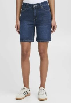 OXMO OXMIRA REGULAR FIT - Denim Shorts - Dark Blue Denim