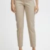 OXMO OXDAISY REGULAR FIT SLIM LEG - Trousers - Beige