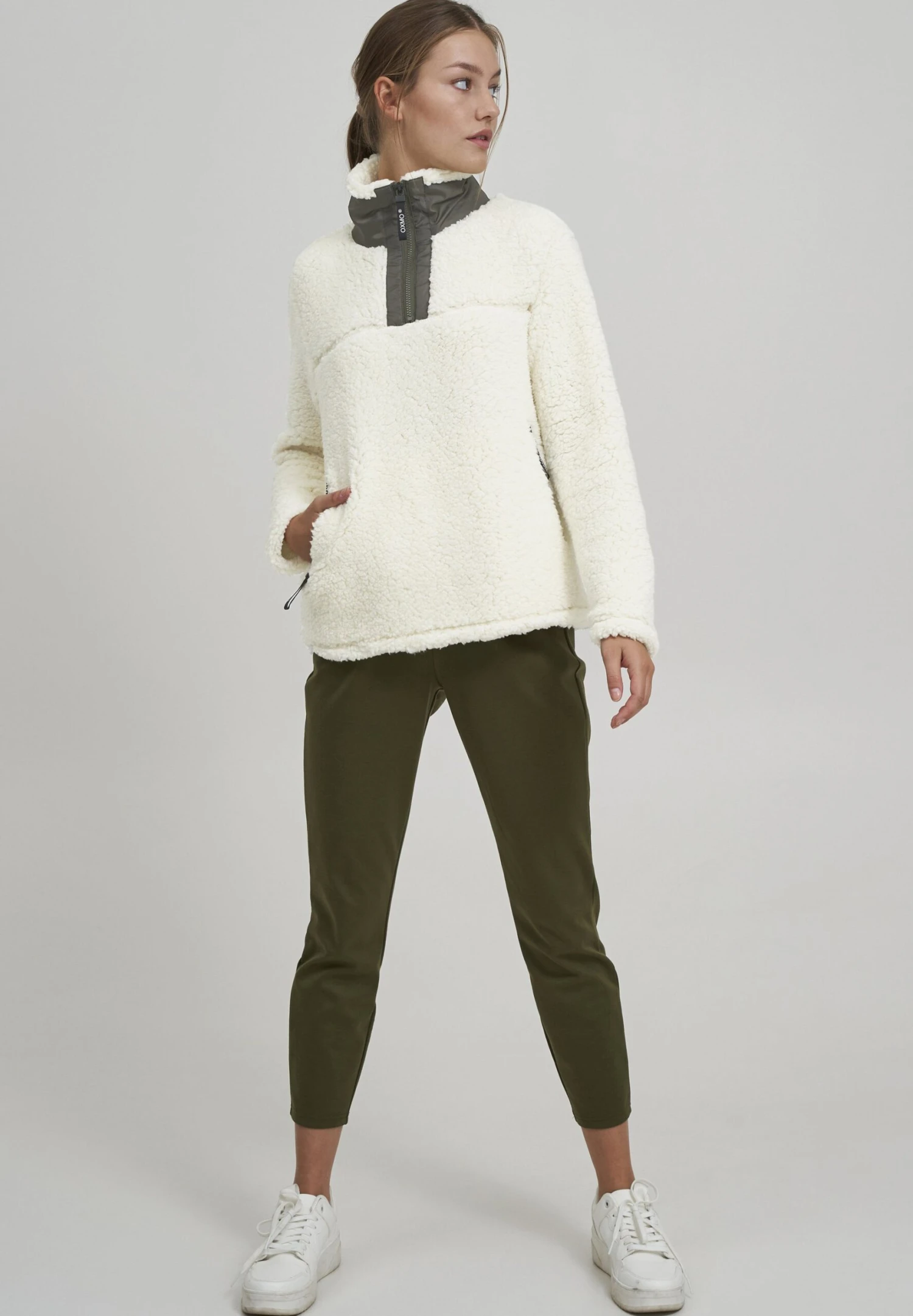 OXMO OXELINA - Fleece Jumper - Cloud Dancer 2 OXMO OXELINA - Fleece Jumper - Cloud Dancer - Image 2