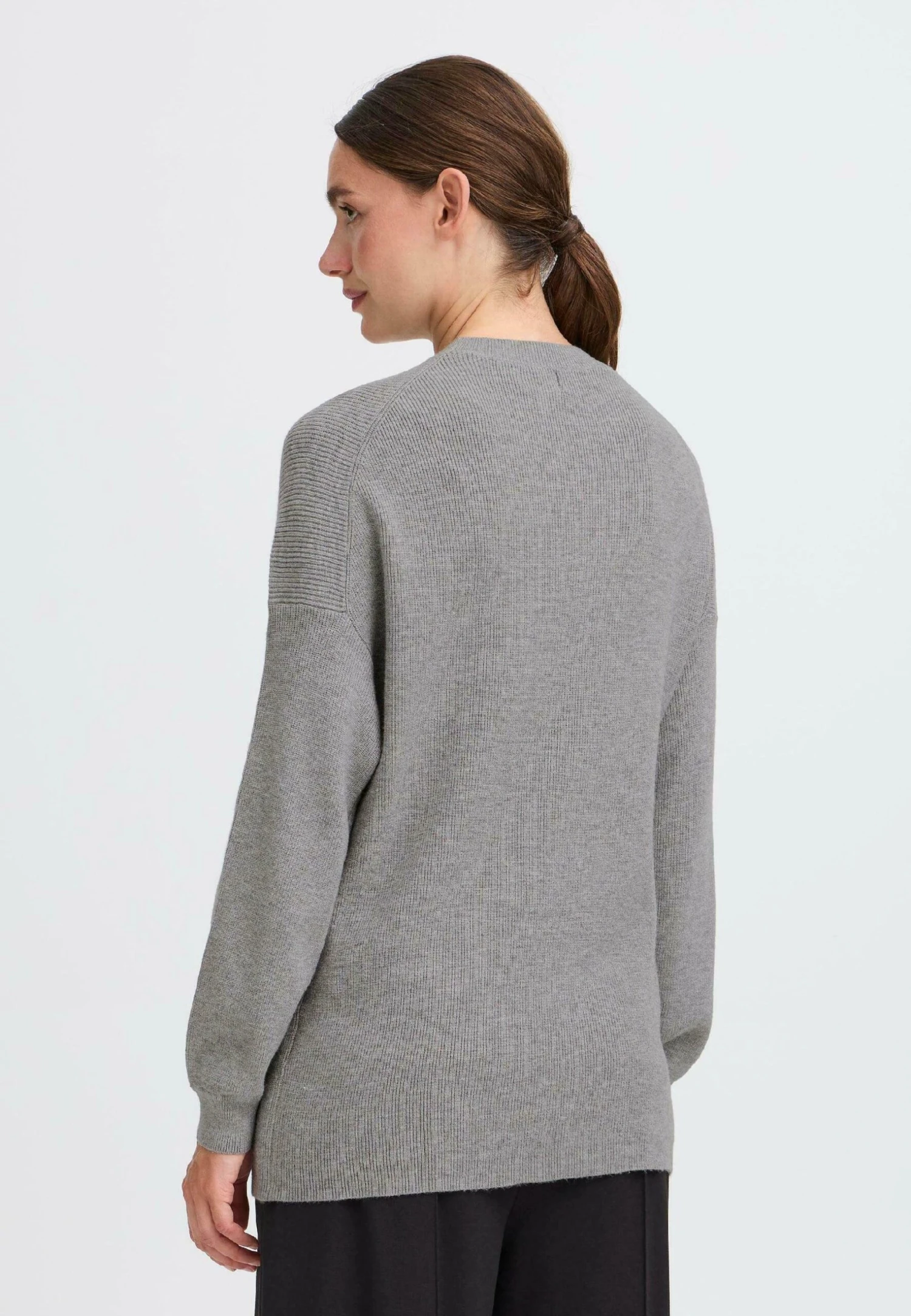 OXMO IHFANSY - Jumper - Grey Melange 3 OXMO IHFANSY - Jumper - Grey Melange - Image 3