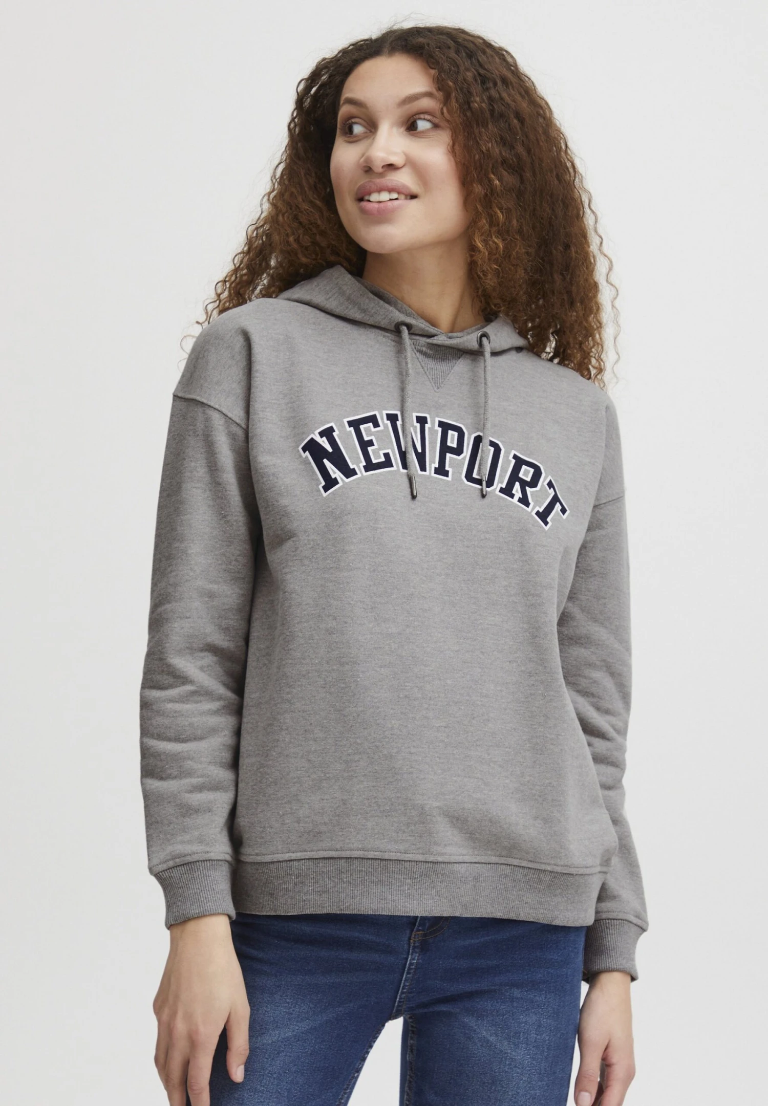 OXMO OXCOLISA - Hoodie - Medium Grey Melange 1 OXMO OXCOLISA - Hoodie - Medium Grey Melange