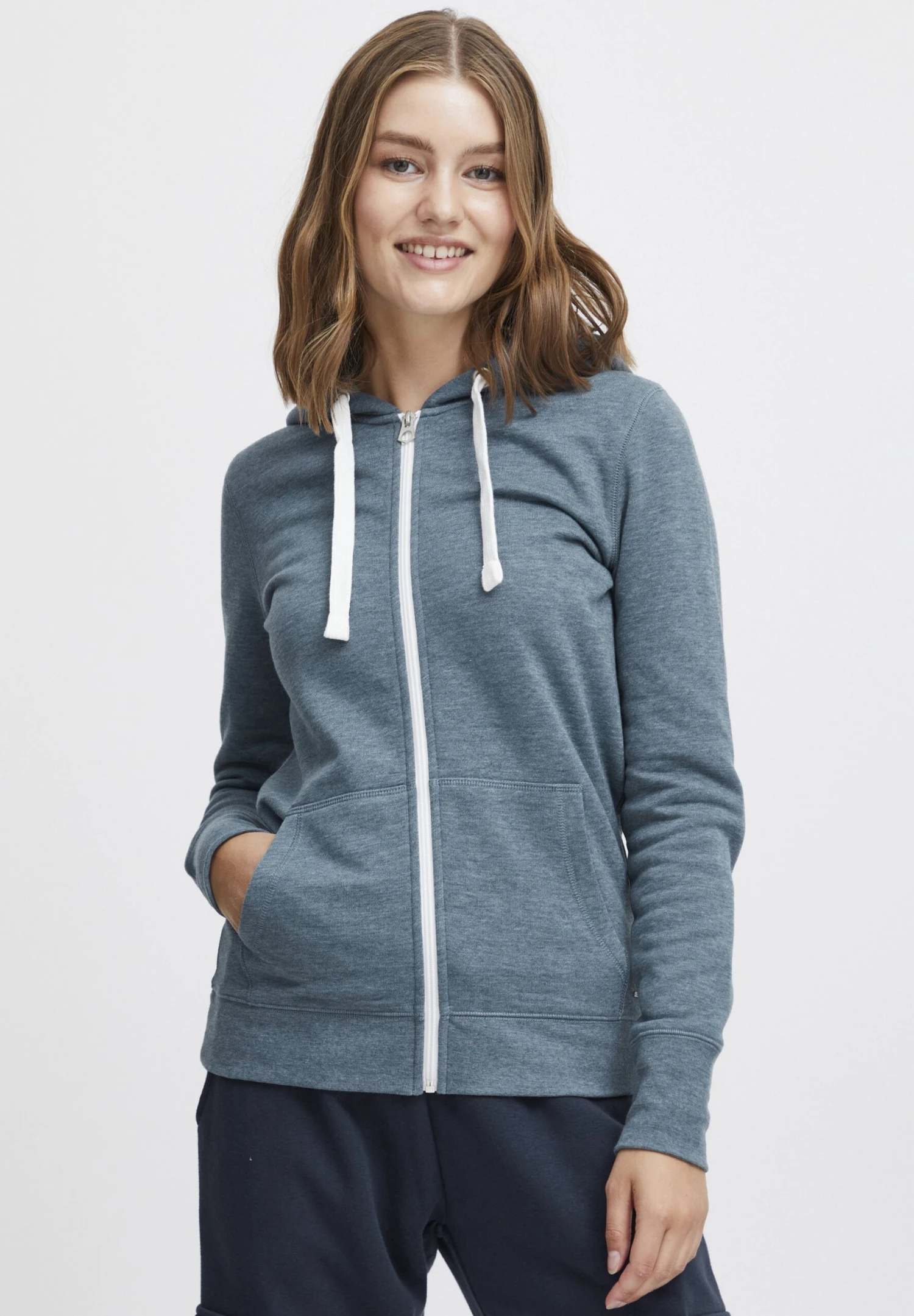OXMO OXOLINDA - Zip-up Sweatshirt - Goblin Blue Melange 1 OXMO OXOLINDA - Zip-up Sweatshirt - Goblin Blue Melange