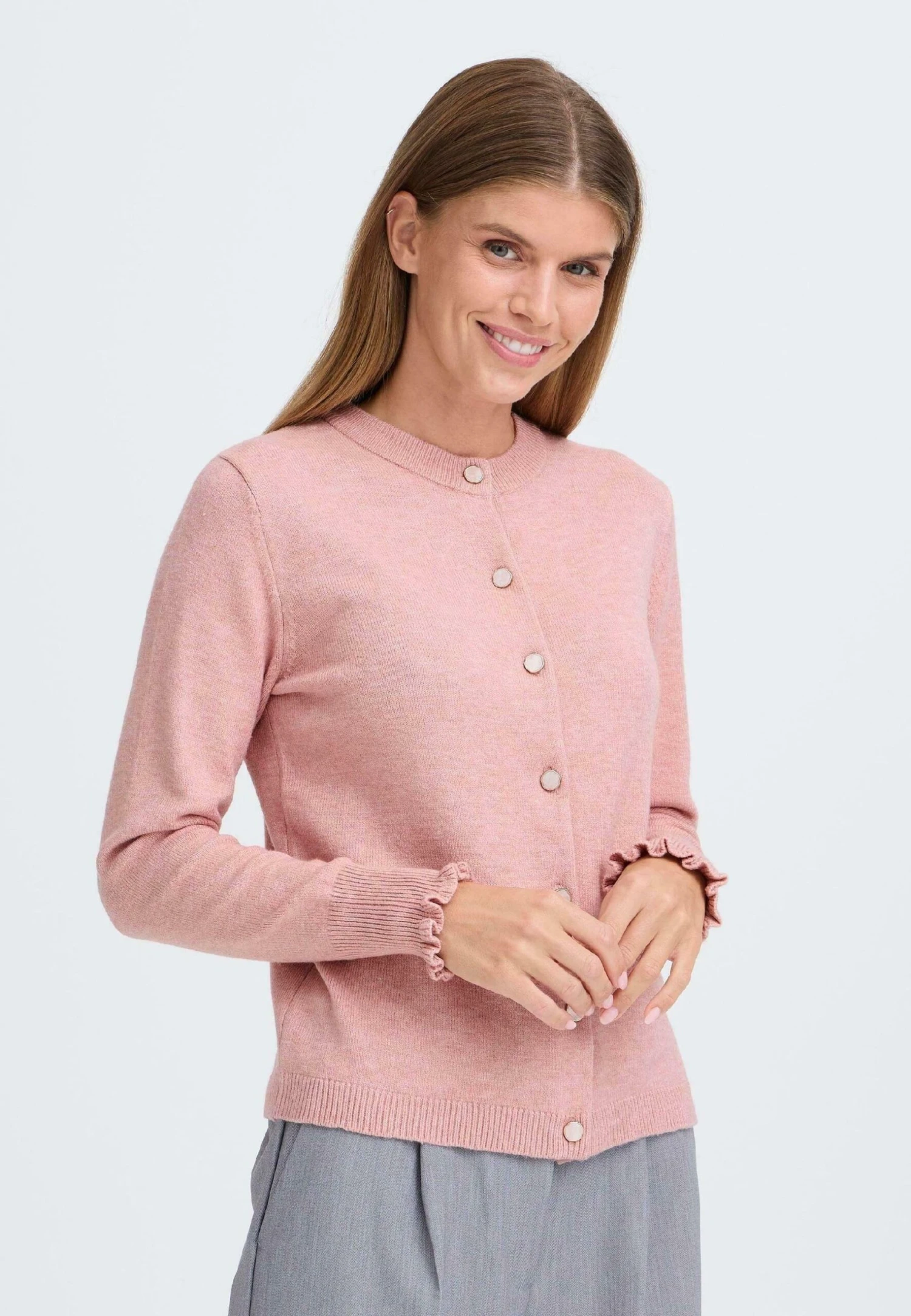 OXMO BMMNERA - Cardigan - Pale Mauve Melange 1 OXMO BMMNERA - Cardigan - Pale Mauve Melange