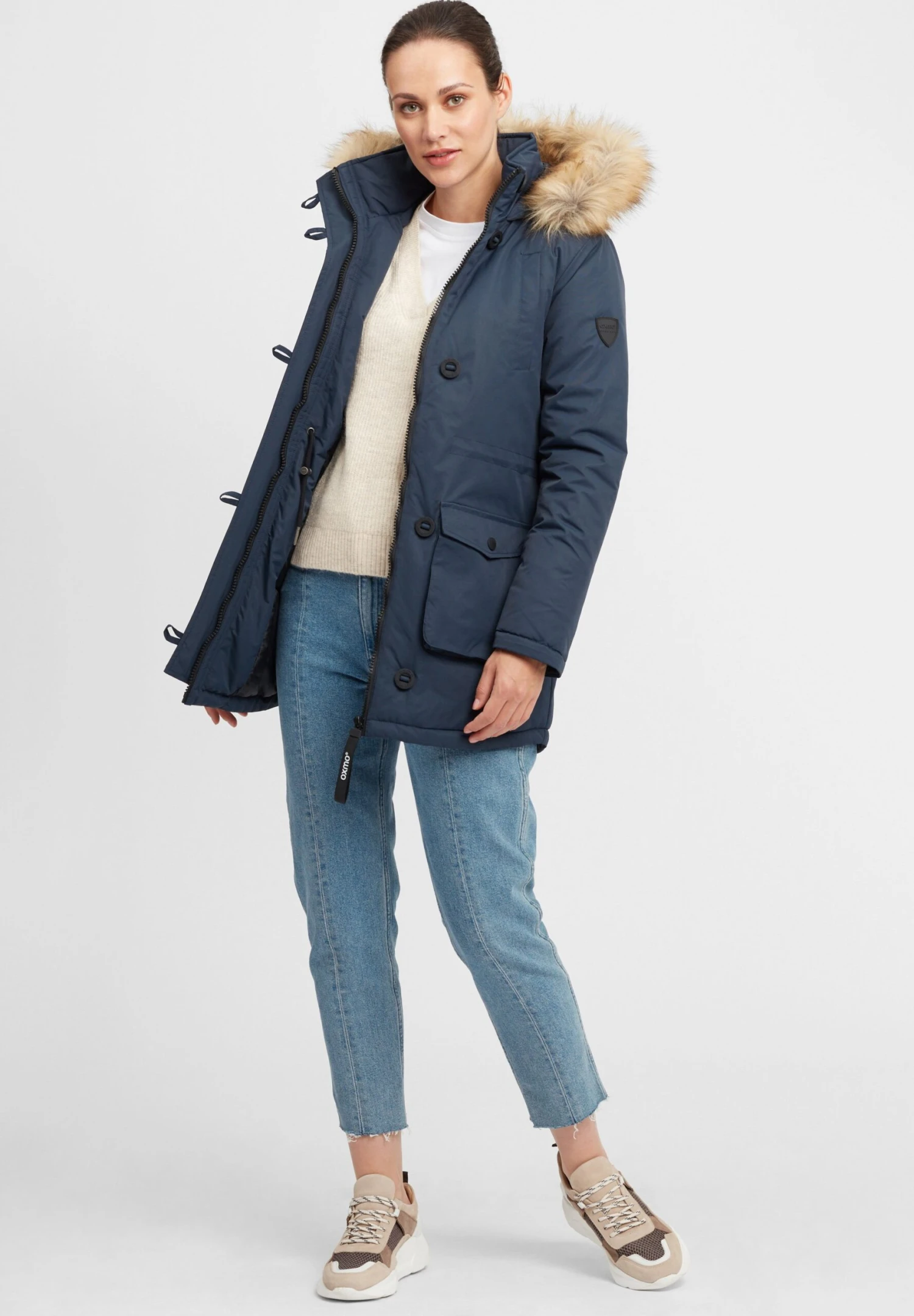 OXMO OXActa - Winter Coat - Insignia Blue 2 OXMO OXActa - Winter Coat - Insignia Blue - Image 2