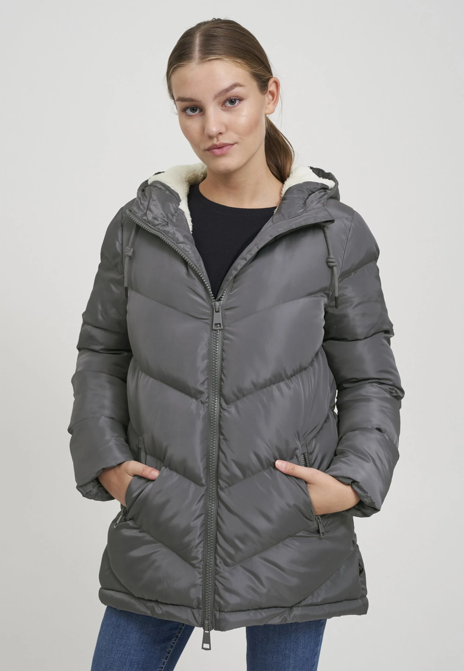 OXMO OXNAARA - Winter Coat - Iron Gate 1 OXMO OXNAARA - Winter Coat - Iron Gate