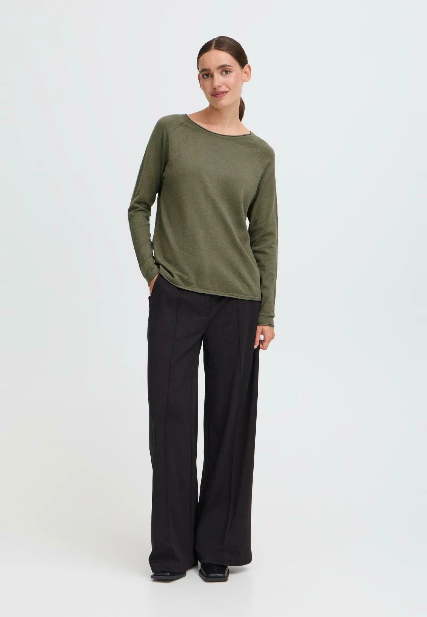 OXMO FRKEANA - Jumper - Dusty Olive 2 OXMO FRKEANA - Jumper - Dusty Olive - Image 2