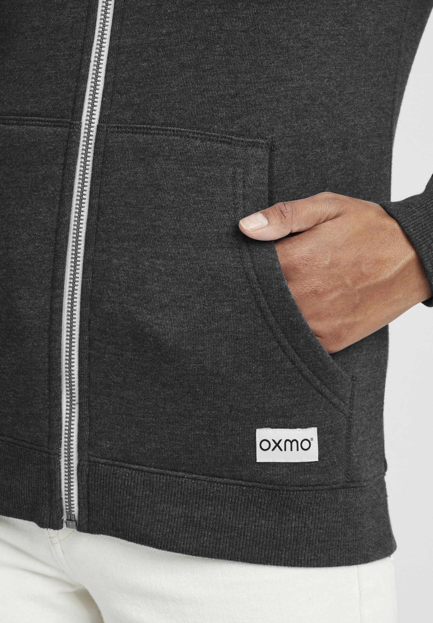 OXMO OXBINJI - Zip-up Sweatshirt - Dark Grey Melange 5 OXMO OXBINJI - Zip-up Sweatshirt - Dark Grey Melange - Image 5