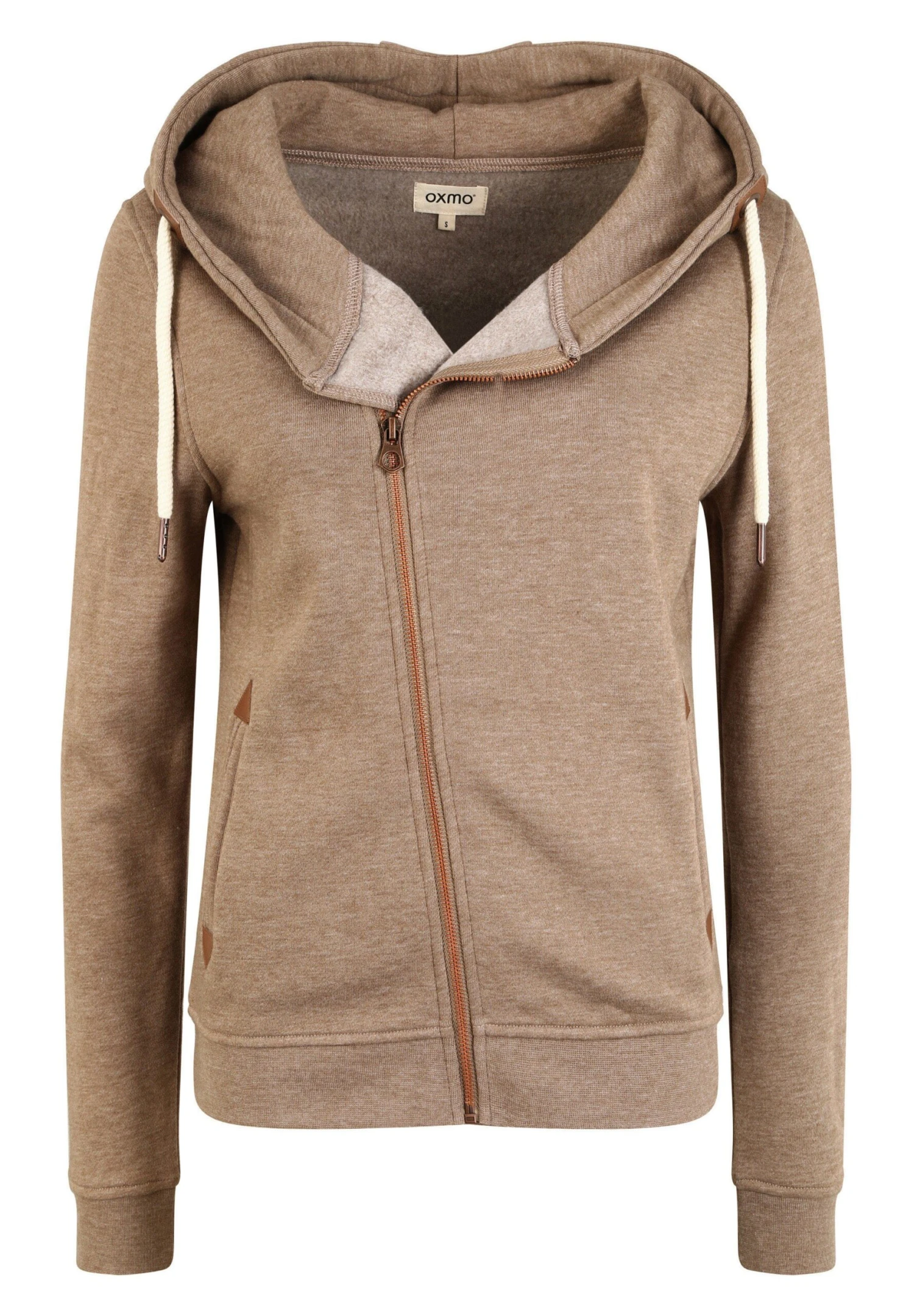 OXMO OXVicky - Zip-up Sweatshirt - Sand Melan 6 OXMO OXVicky - Zip-up Sweatshirt - Sand Melan - Image 6
