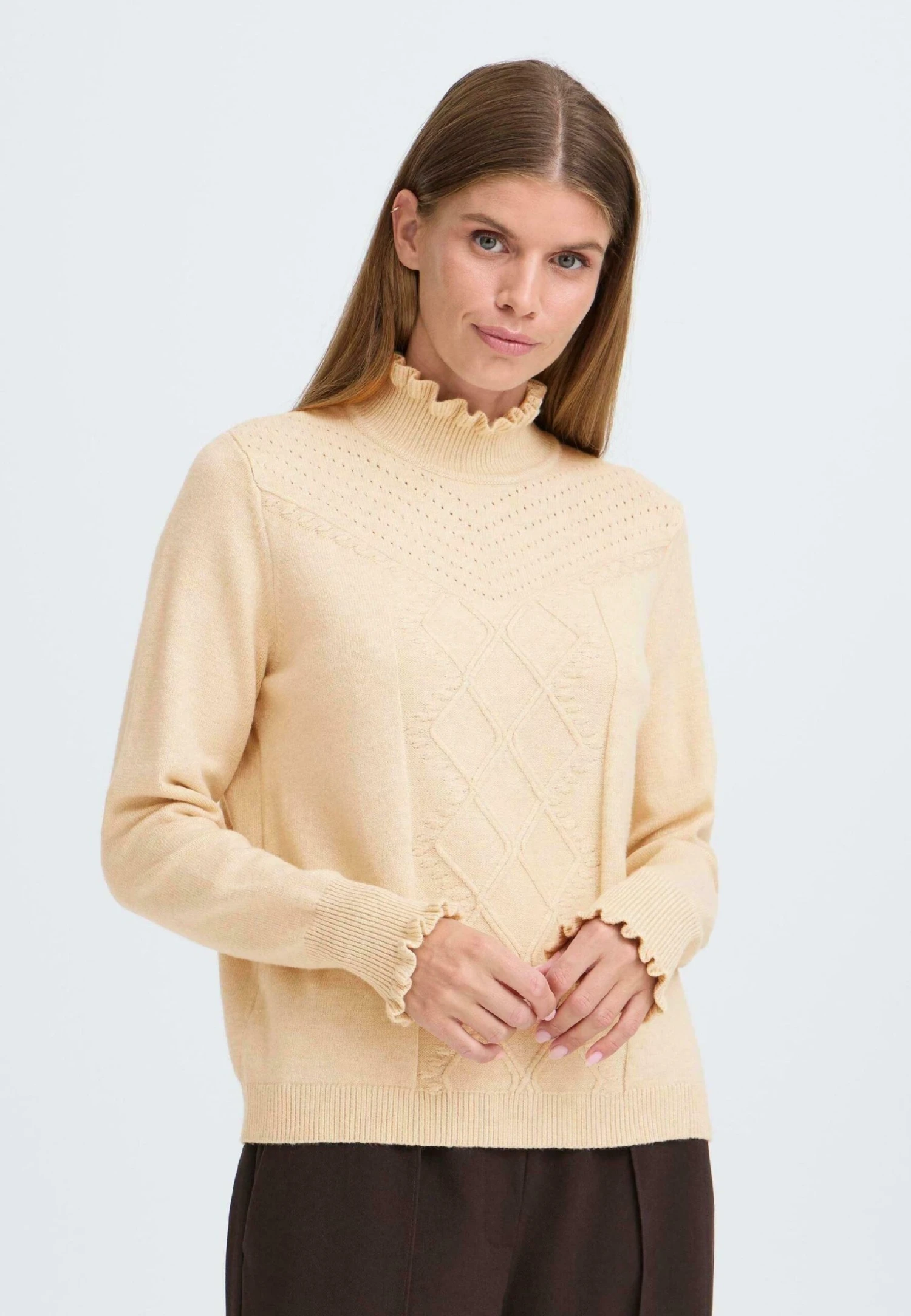 OXMO BMMNERA - Jumper - Oatmeal Melange 1 OXMO BMMNERA - Jumper - Oatmeal Melange