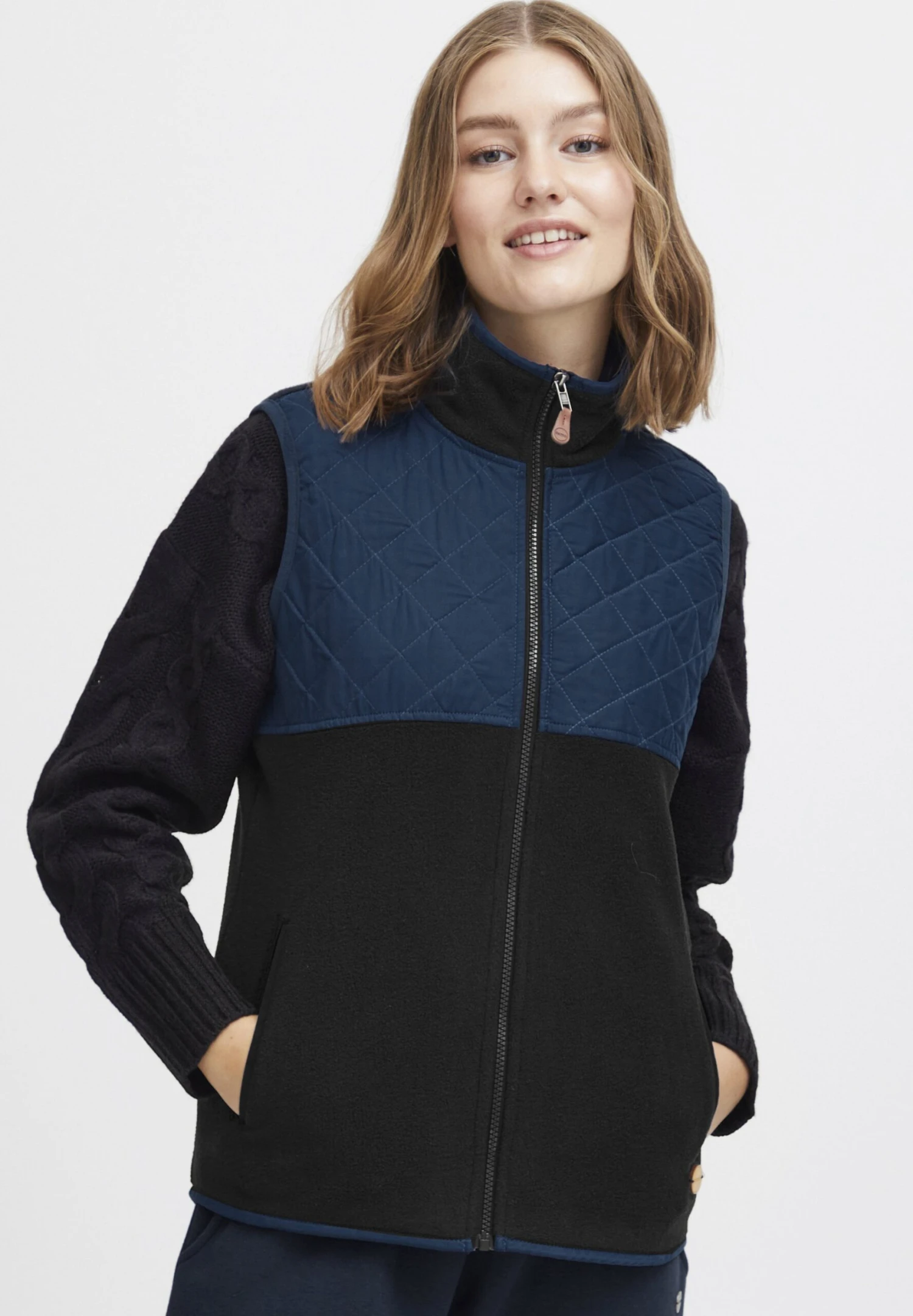 OXMO OXMalina - Waistcoat - Insignia Blue 1 OXMO OXMalina - Waistcoat - Insignia Blue