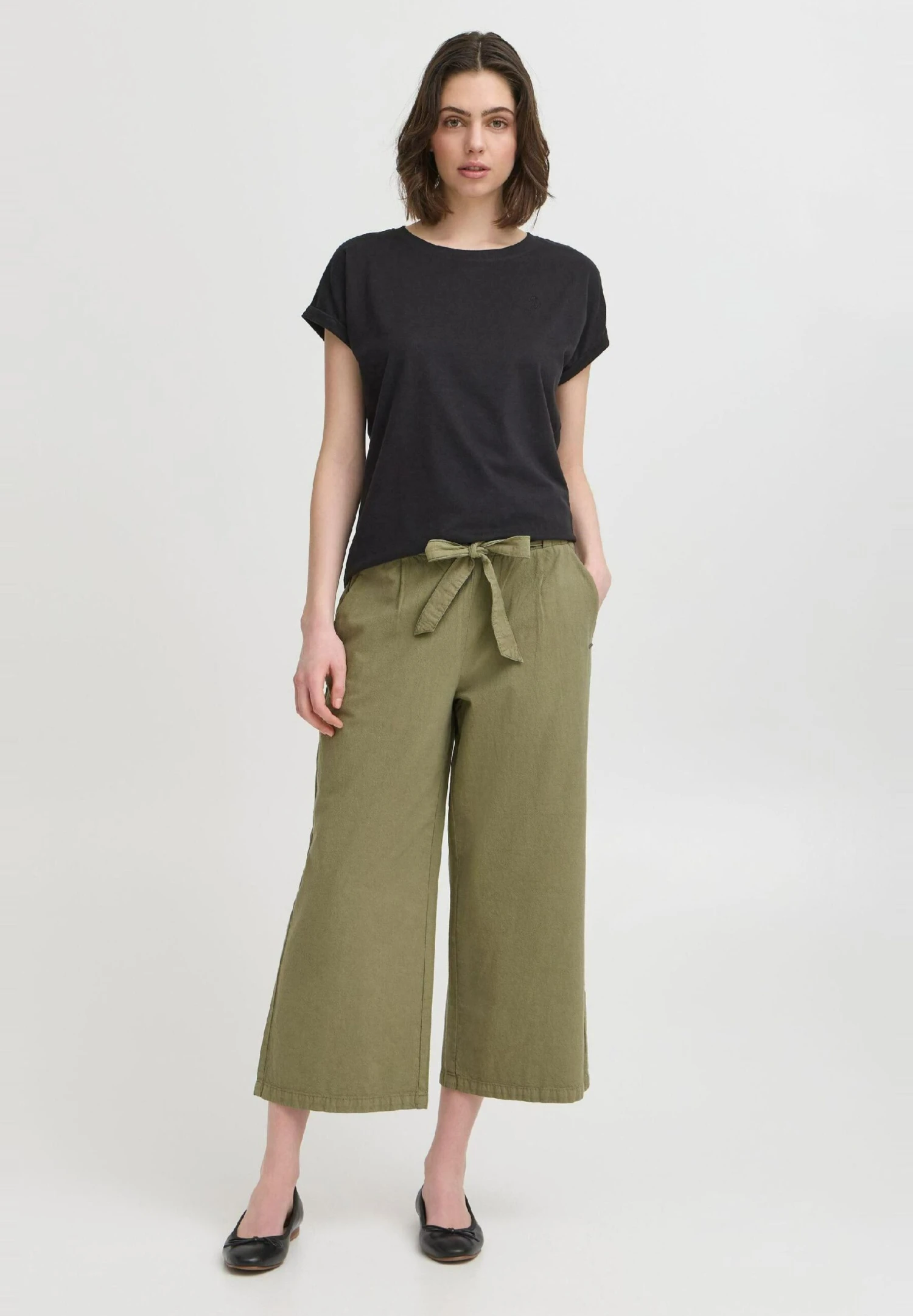 OXMO OXLINASA REGULAR FIT - Trousers - Dusty Oliv 2 OXMO OXLINASA REGULAR FIT - Trousers - Dusty Oliv - Image 2