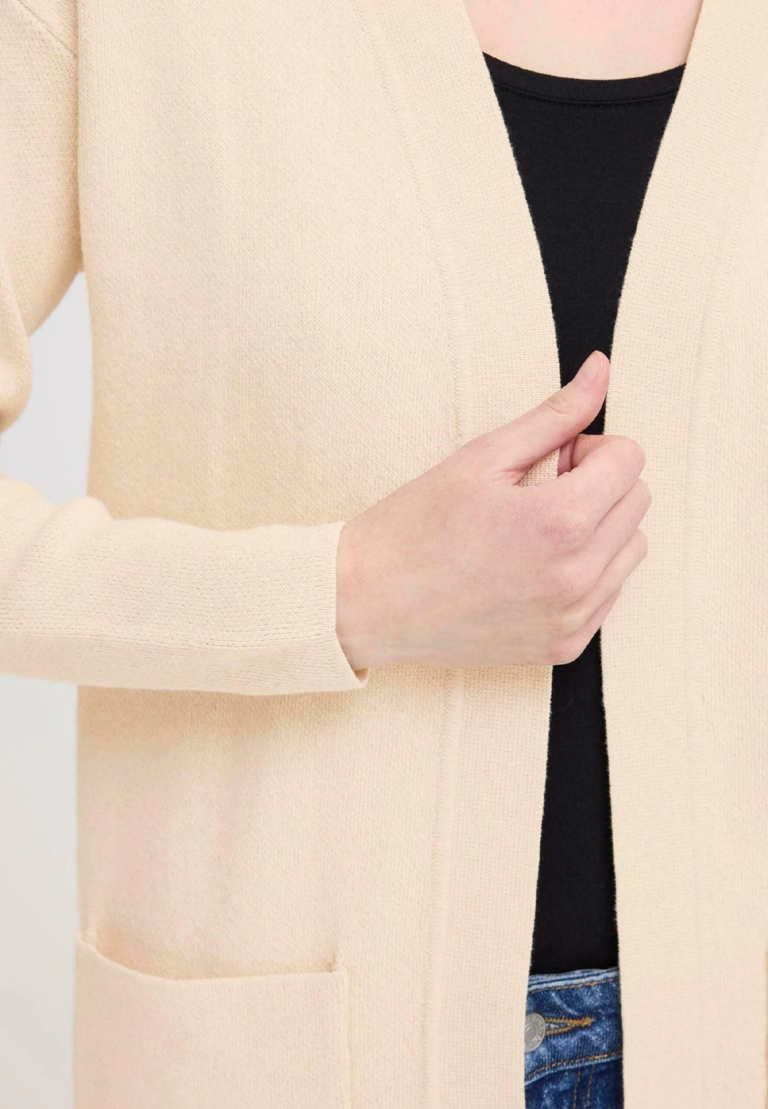 OXMO OXFINA - Cardigan - Cement Melange 4 OXMO OXFINA - Cardigan - Cement Melange - Image 4