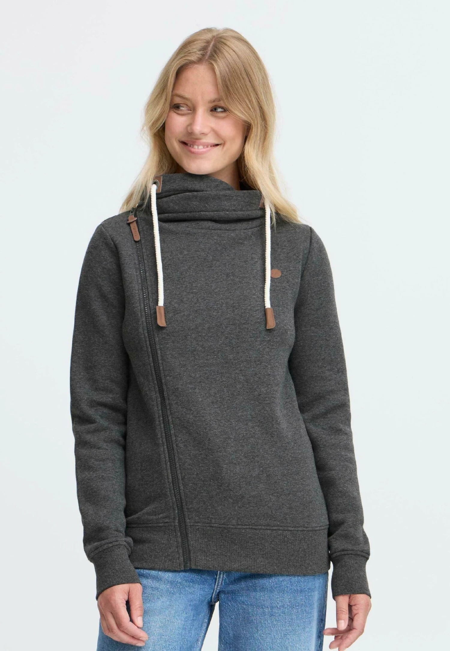 OXMO OXMILLE TUBEZIP - Zip-up Sweatshirt - Dark Grey Melange 1 OXMO OXMILLE TUBEZIP - Zip-up Sweatshirt - Dark Grey Melange