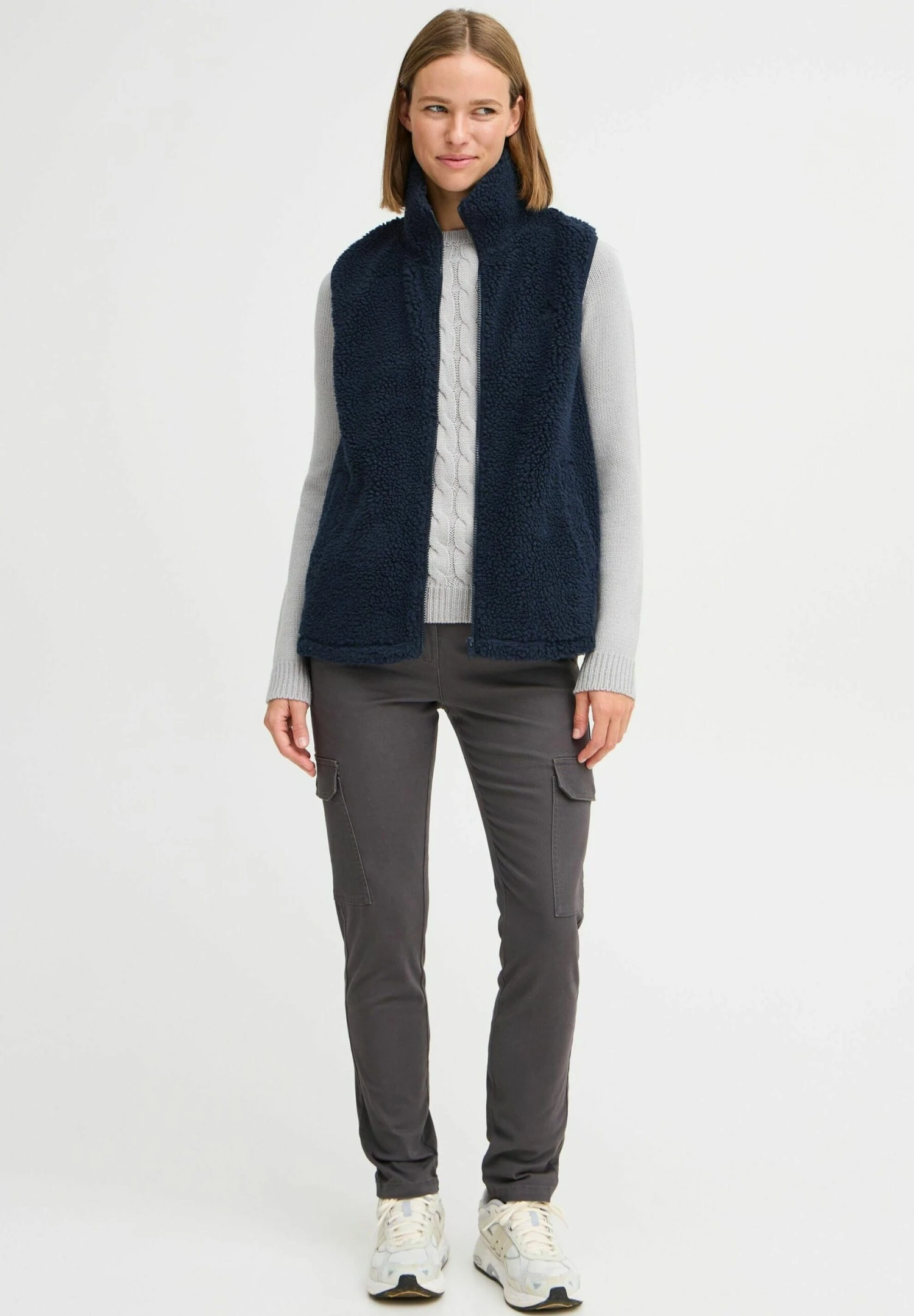 OXMO OXTINNE TEDDY - Waistcoat - Total Eclipse 2 OXMO OXTINNE TEDDY - Waistcoat - Total Eclipse - Image 2