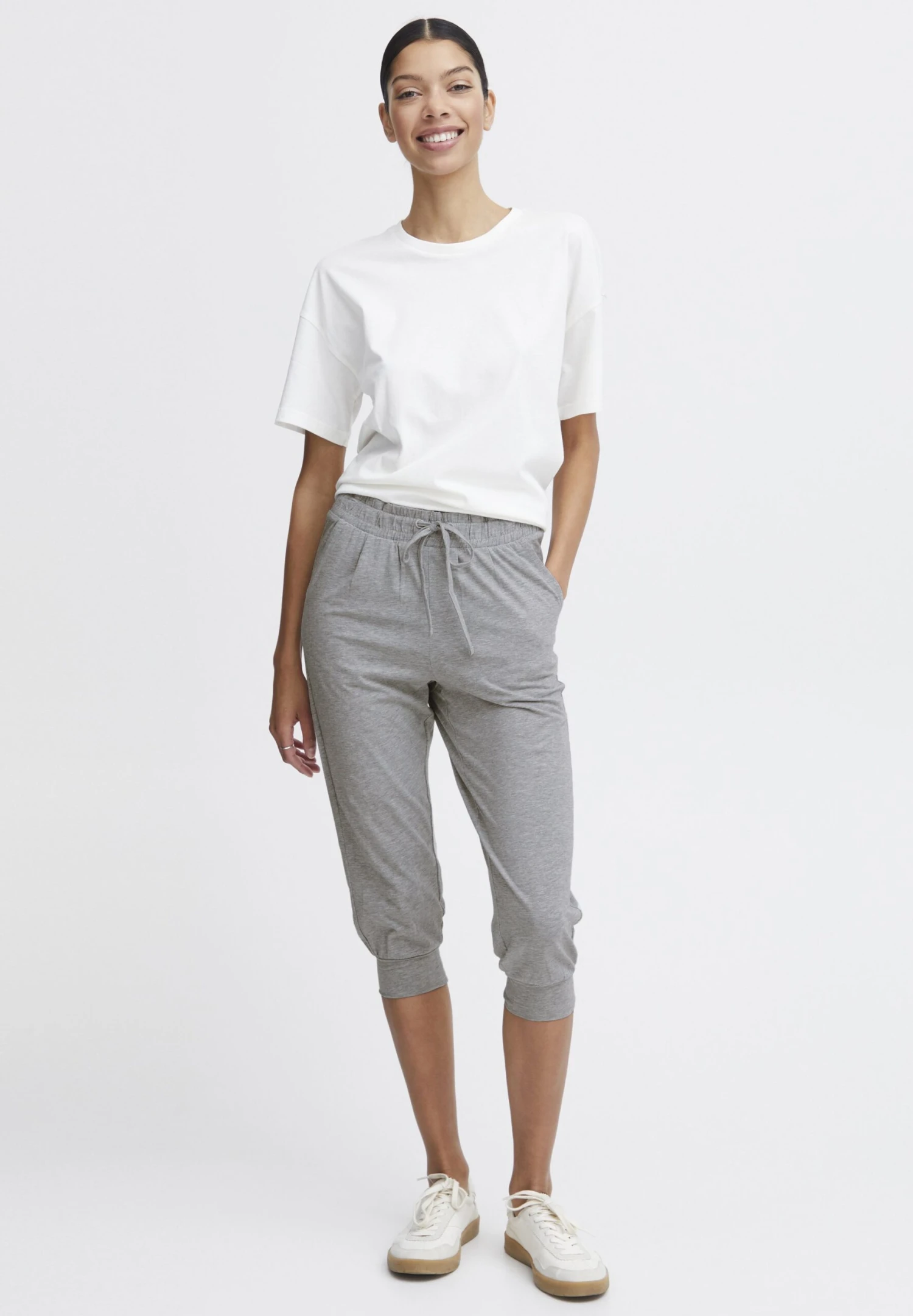 OXMO OXODDA REGULAR FIT - Tracksuit Bottoms - Light Grey Melange 2 OXMO OXODDA REGULAR FIT - Tracksuit Bottoms - Light Grey Melange - Image 2