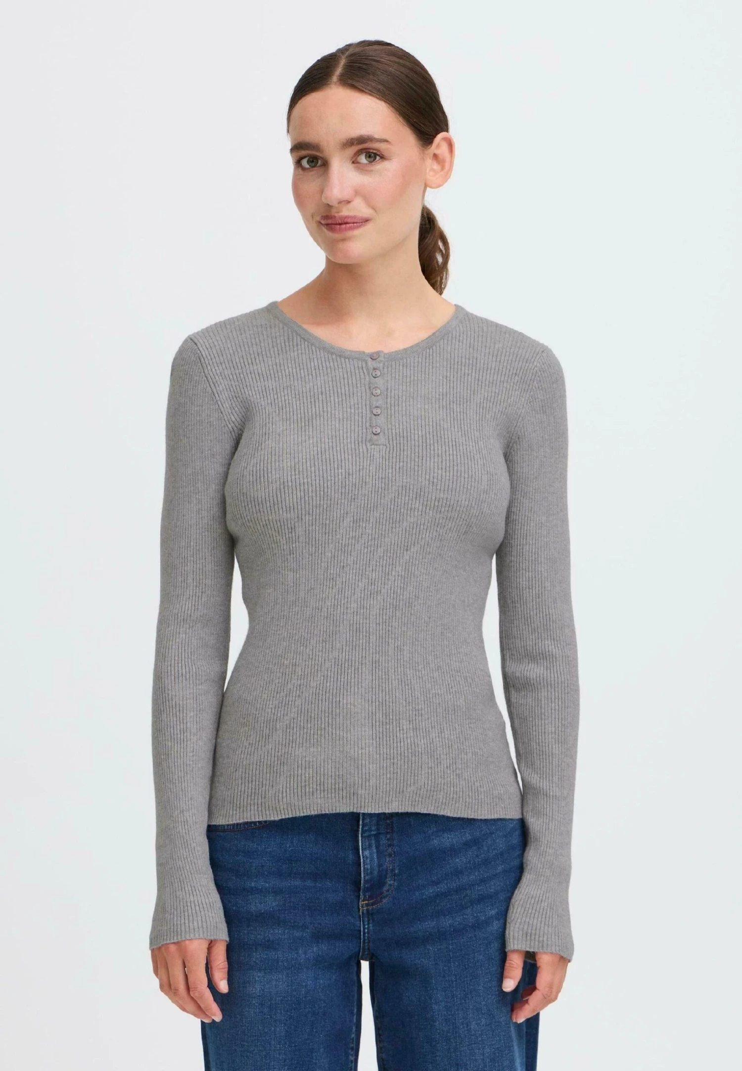 OXMO IHSOLRAY - Jumper - Grey Melange 1 OXMO IHSOLRAY - Jumper - Grey Melange