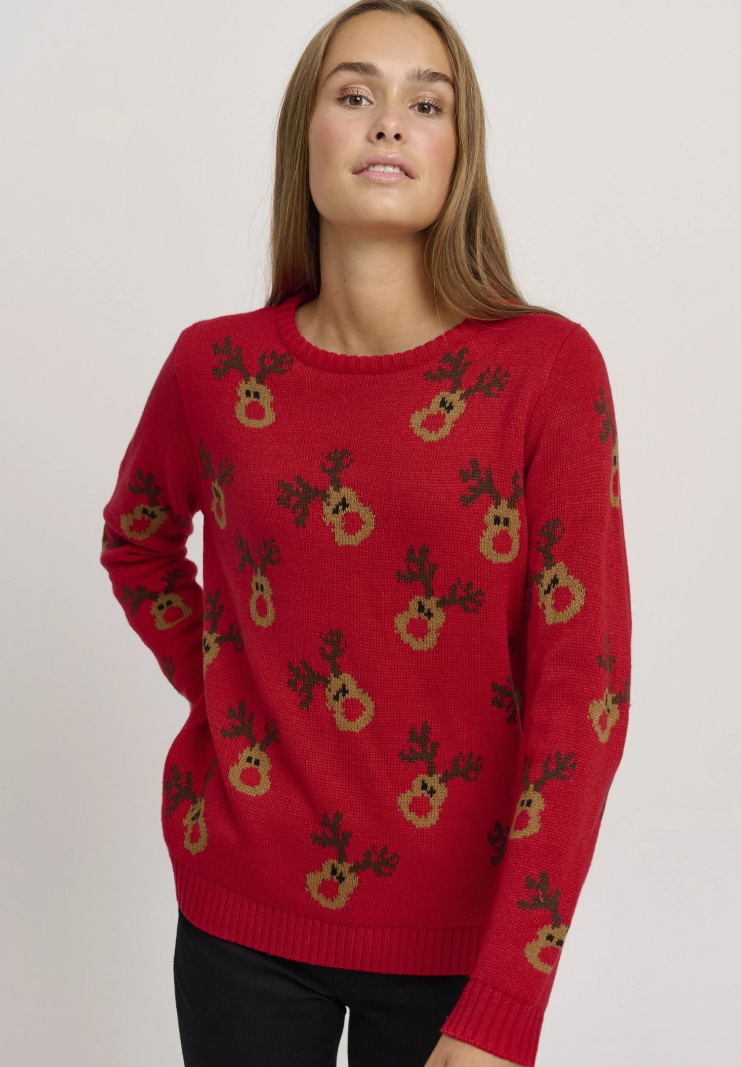 OXMO OXChristel - Jumper - Chinese Red 1 OXMO OXChristel - Jumper - Chinese Red