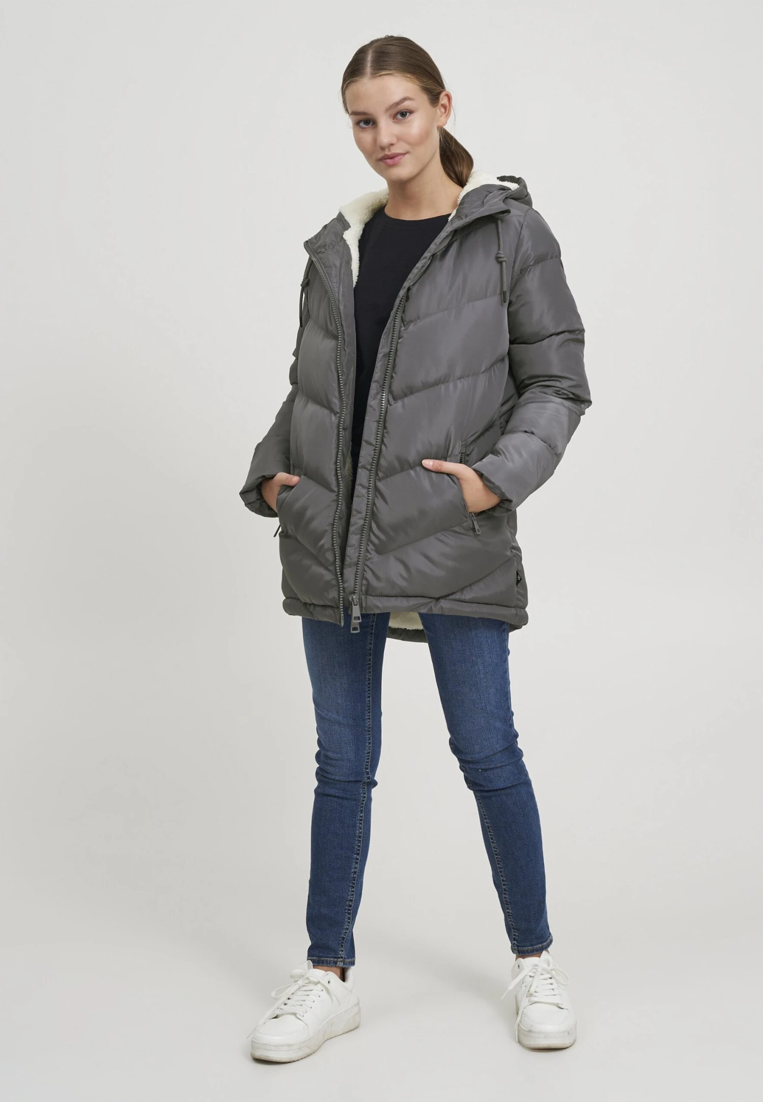 OXMO OXNAARA - Winter Coat - Iron Gate 2 OXMO OXNAARA - Winter Coat - Iron Gate - Image 2