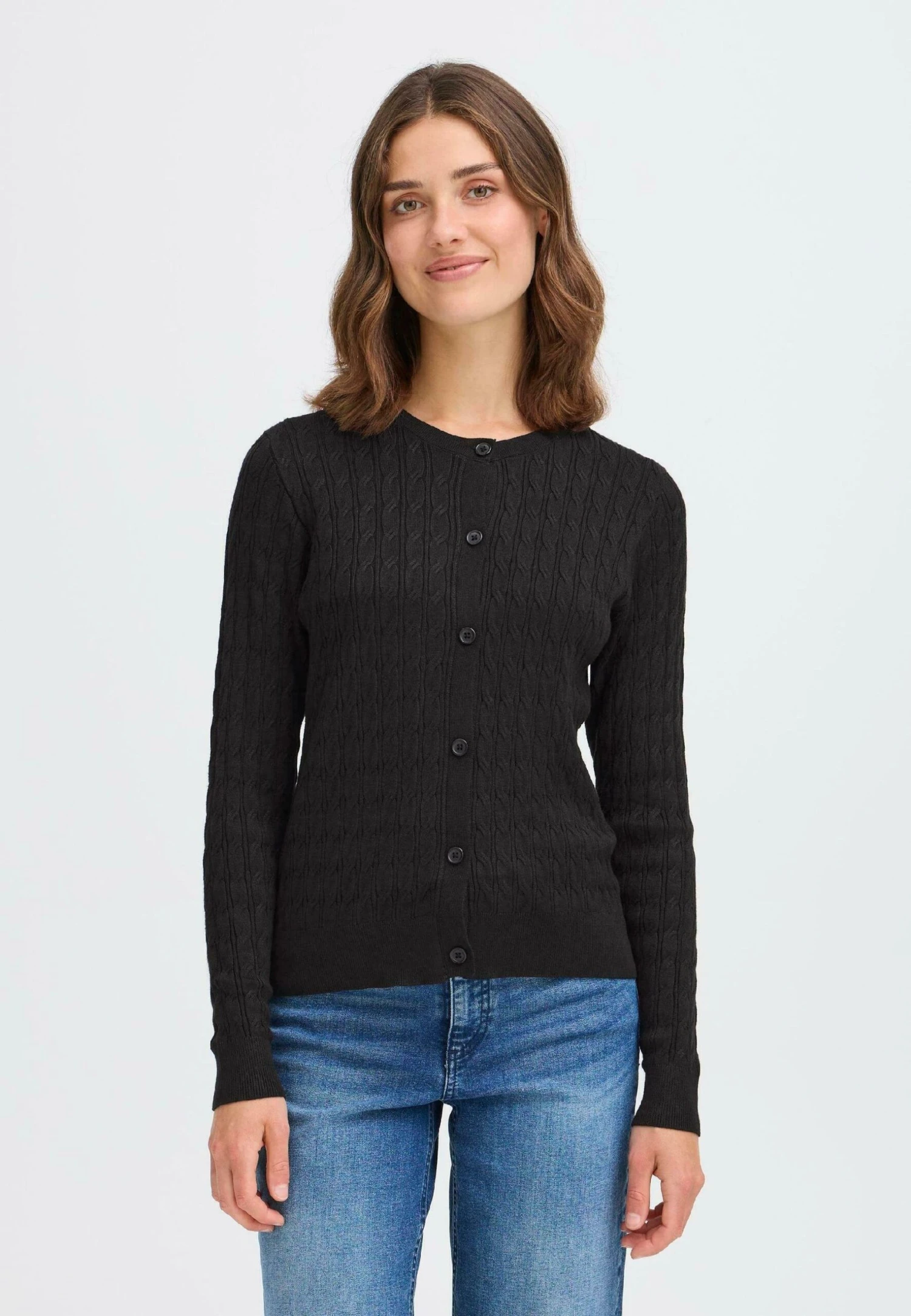 OXMO IHSASJA - Cardigan - Black 1 OXMO IHSASJA - Cardigan - Black