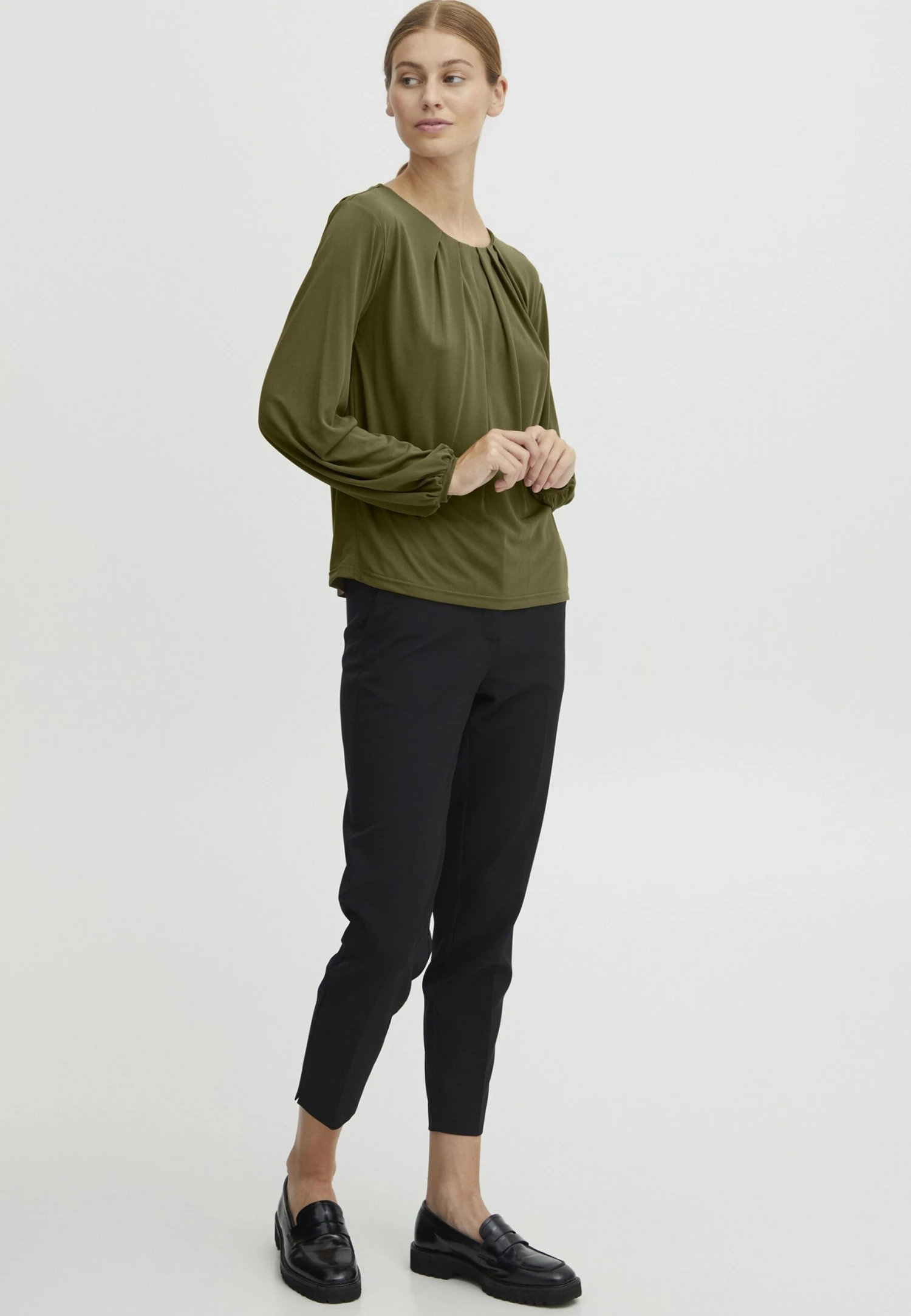 OXMO OXHAL - Blouse - Military Olive 2 OXMO OXHAL - Blouse - Military Olive - Image 2