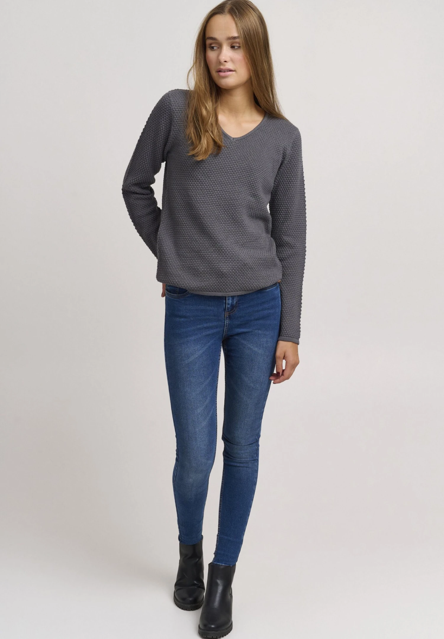 OXMO OXHANNA - Jumper - Pewter 2 OXMO OXHANNA - Jumper - Pewter - Image 2