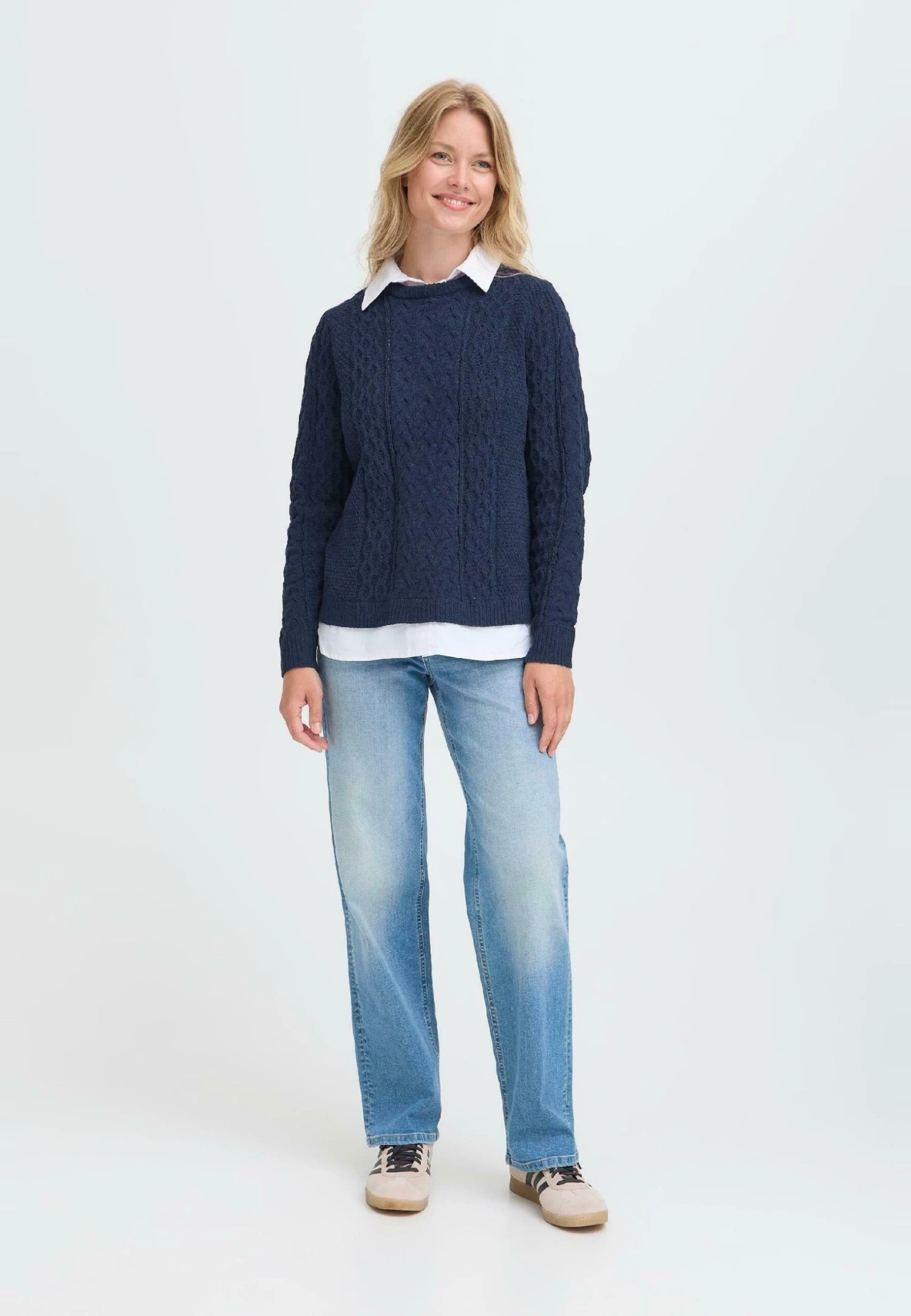 OXMO FRSANVI - Jumper - Navy Blazer 2 OXMO FRSANVI - Jumper - Navy Blazer - Image 2