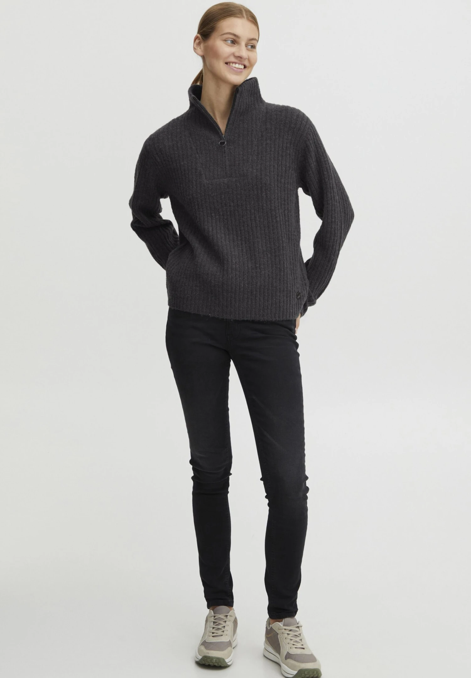 OXMO OXSaline - Jumper - Blackened Pearl Melange 2 OXMO OXSaline - Jumper - Blackened Pearl Melange - Image 2