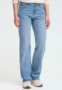 OXMO OXHELLE - Straight Leg Jeans - Ligth Blue Denim