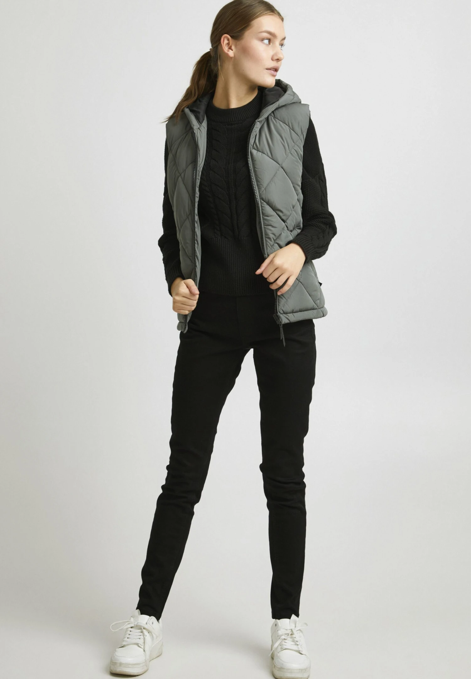 OXMO OXStana - Waistcoat - Pewter 2 OXMO OXStana - Waistcoat - Pewter - Image 2