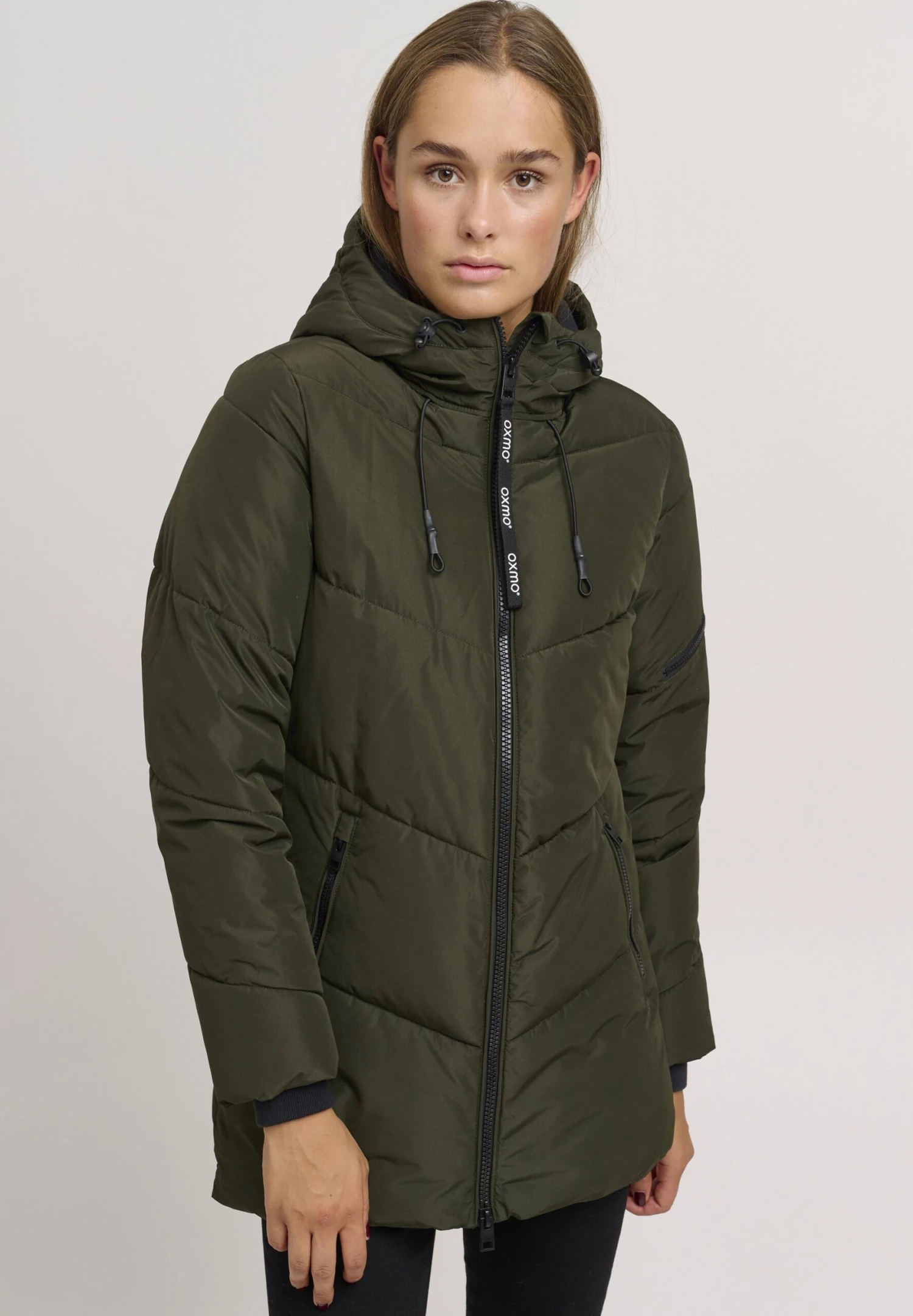 OXMO OXJunchen - Winter Coat - Grey Denim 1 OXMO OXJunchen - Winter Coat - Grey Denim