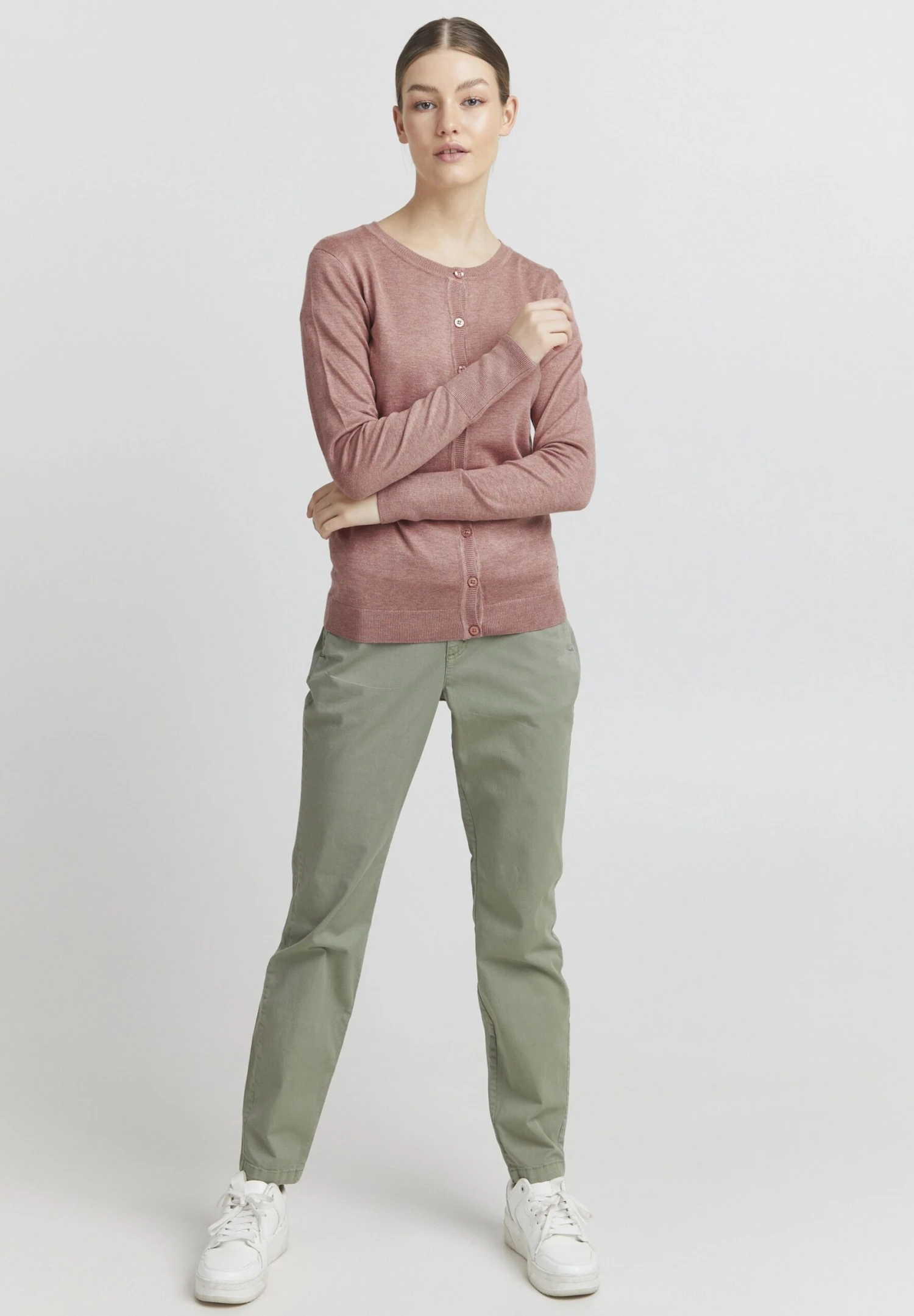 OXMO OXHLIN - Cardigan - Ash Rose Melange 2 OXMO OXHLIN - Cardigan - Ash Rose Melange - Image 2